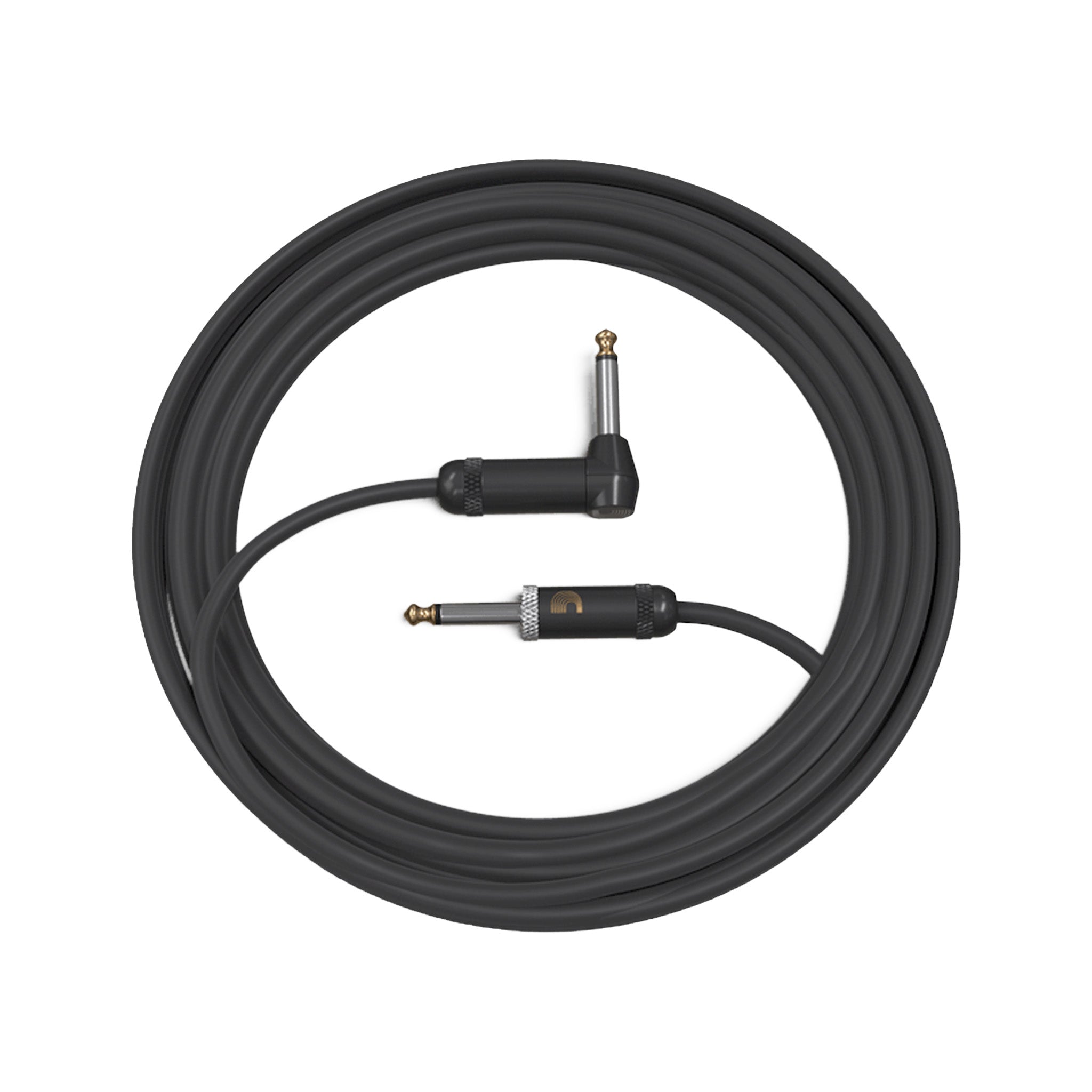 D'Addario Professional American Stage Instrument Audio Cable - 30 Feet, Right Angle to Straight Connector for Guitar, Bass and More