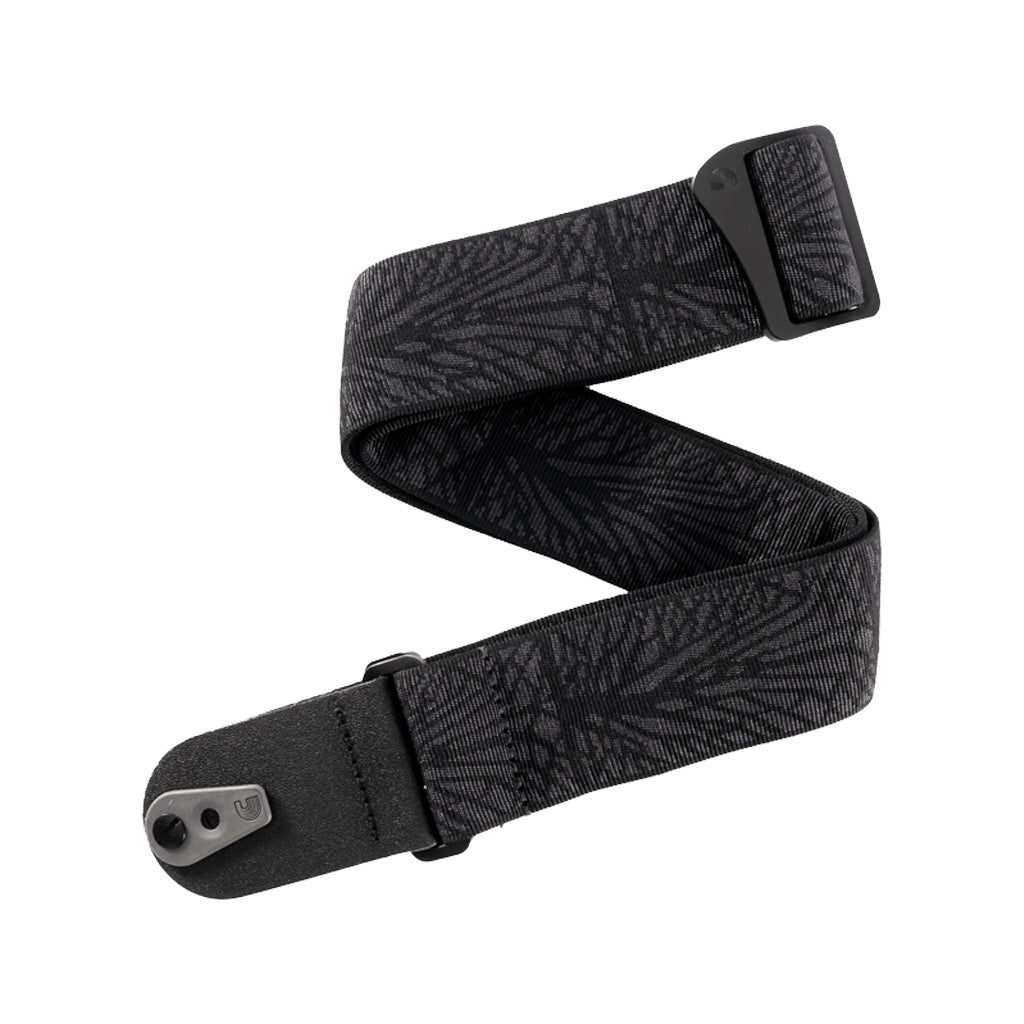 D'Addario 50TB02-RL Premium 50mm Woven Electric Guitar and Bass Guitar Strap with Pad Lock in Lightning Black Tubular Design