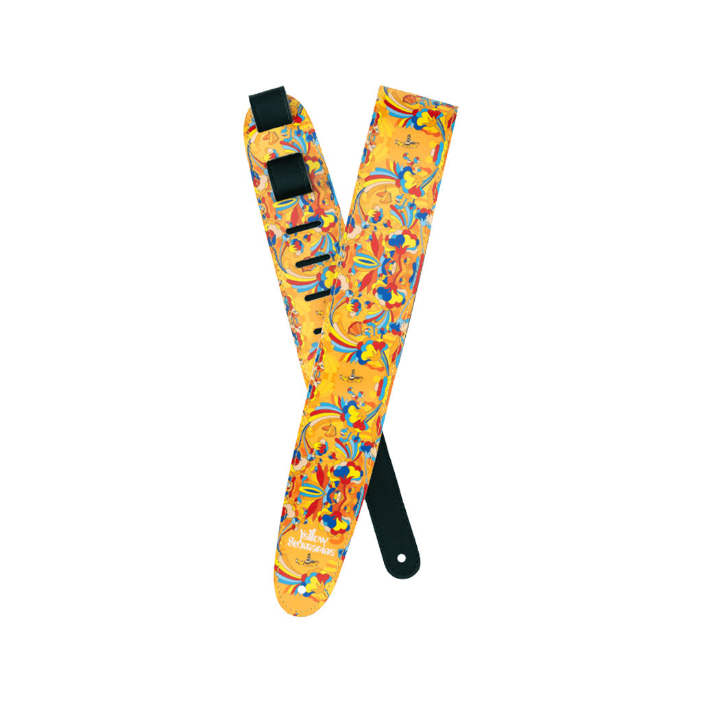 D'Addario Limited Edition 55th Anniversary Guitar Strap Inspired by The Beatles' Yellow Submarine in Primrose Prairie Design