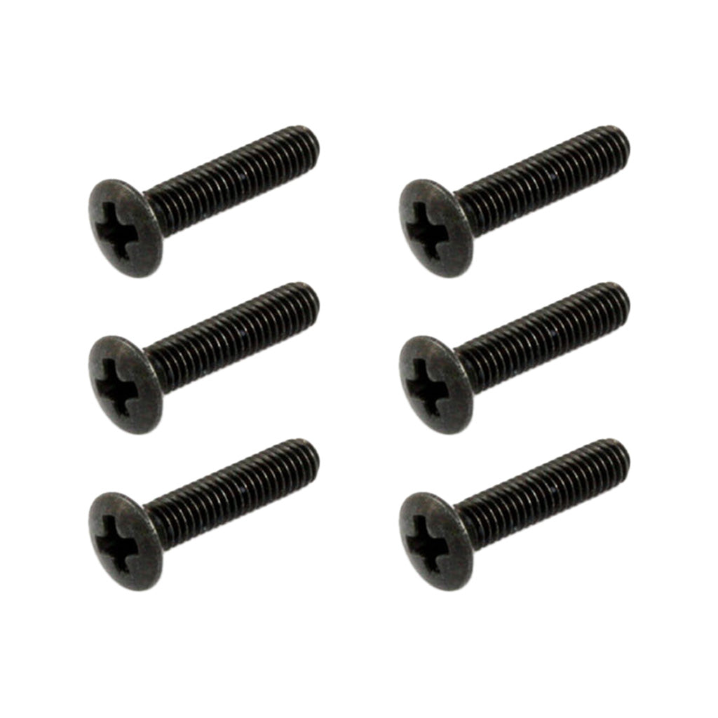 Allparts GS-3378 Set of 6 Black Short Tuner Button Screws for Secure Tuning Key Attachment