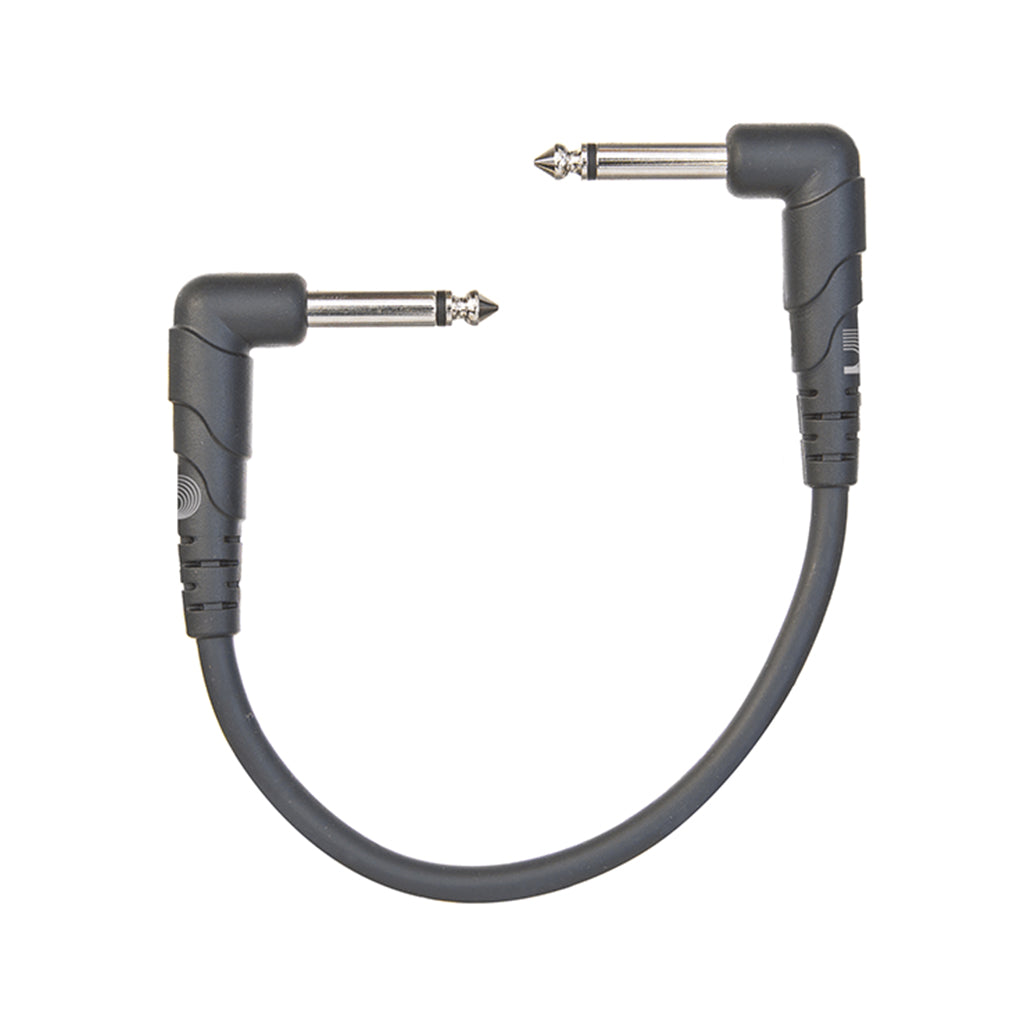 D'Addario 6-Inch Classic Series Mono 1/4-Inch Right Angle Patch Cable, Pack of 3 - Ideal Instrument Connection Cables