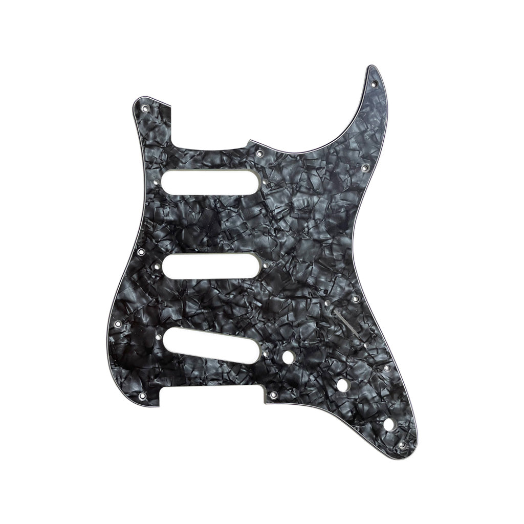 Allparts Dark Black Pearloid 4-ply Guitar Pickguard for Right-Handed Stratocaster