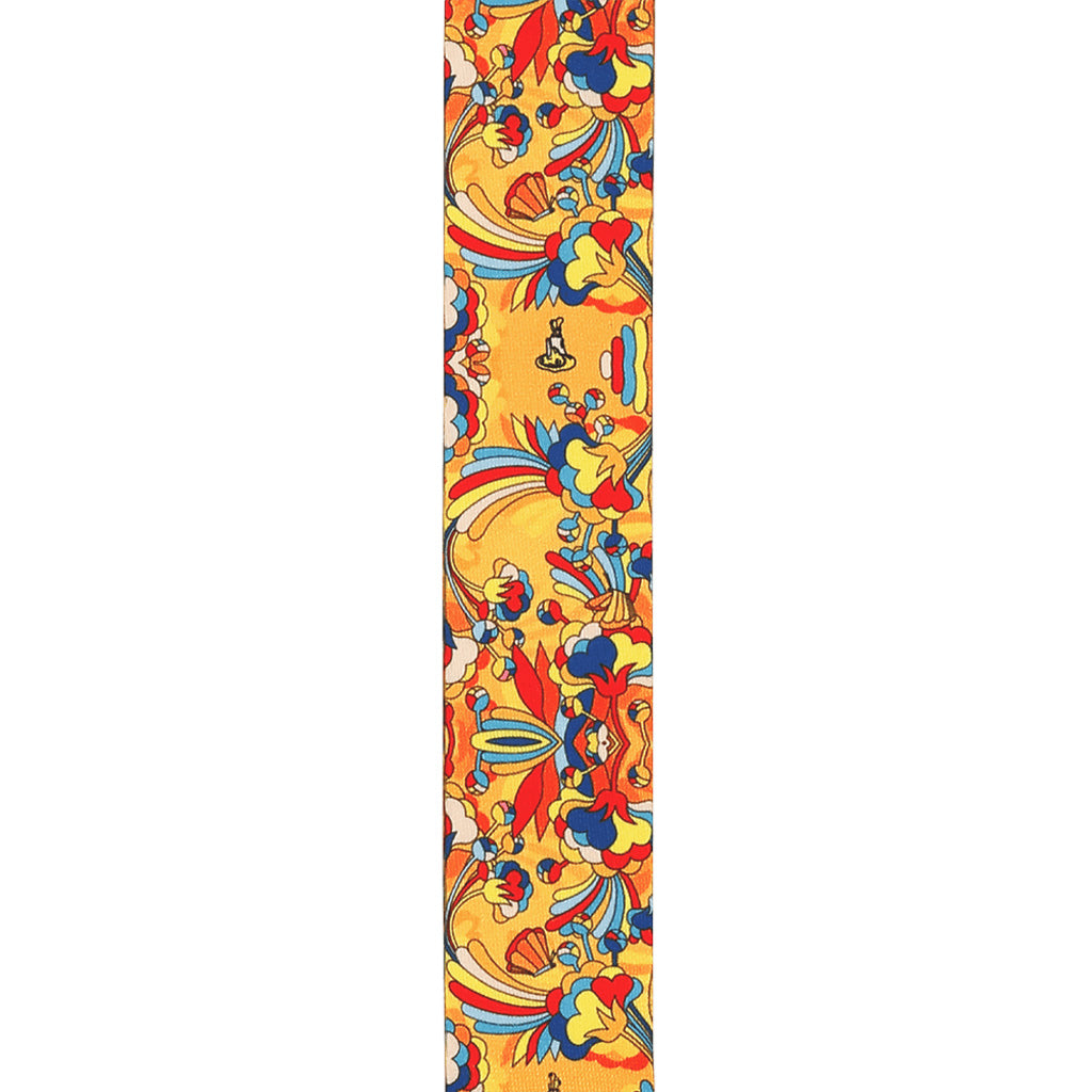 D'Addario Limited Edition Polyester Guitar Strap for Electric, Acoustic and Bass Guitars, Commemorating the 55th Anniversary of The Beatles' Yellow Submarine in Primrose Prairie Design