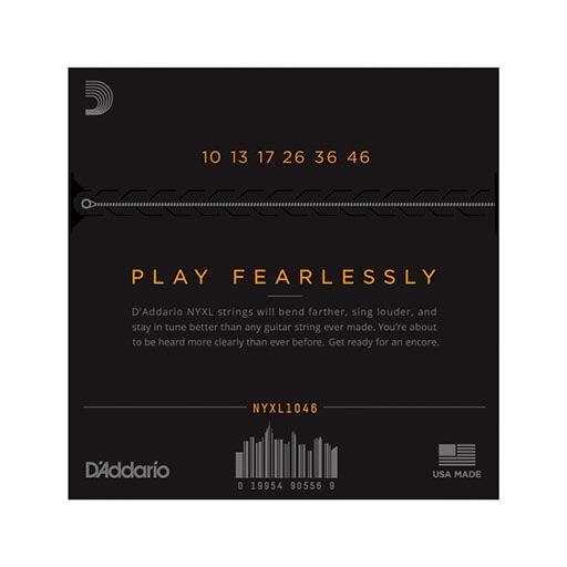 D'Addario NYXL1046 Premium Uncoated Nickel Wound Electric Guitar Strings, 10 - 46 Gauge
