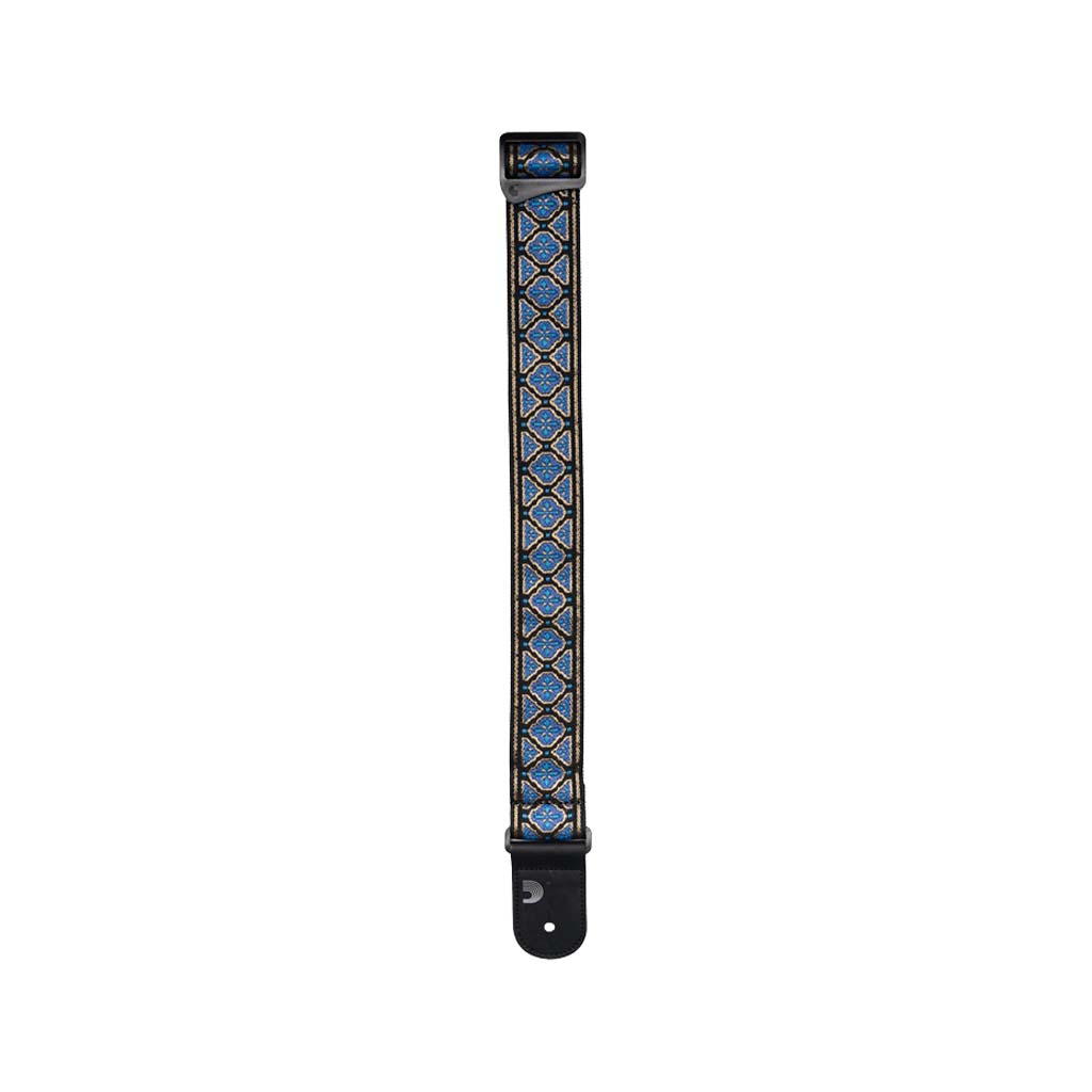D'Addario Blue/Gold Eco - Comfort Jacquard Woven Guitar Strap for Multiple Guitars