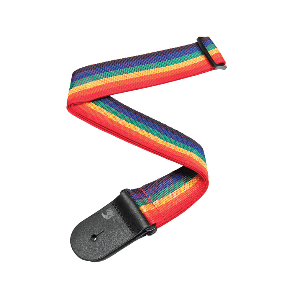 D'Addario Polypropylene Rainbow Guitar Strap - PWS111 for Comfortable and Stylish Guitar Playing