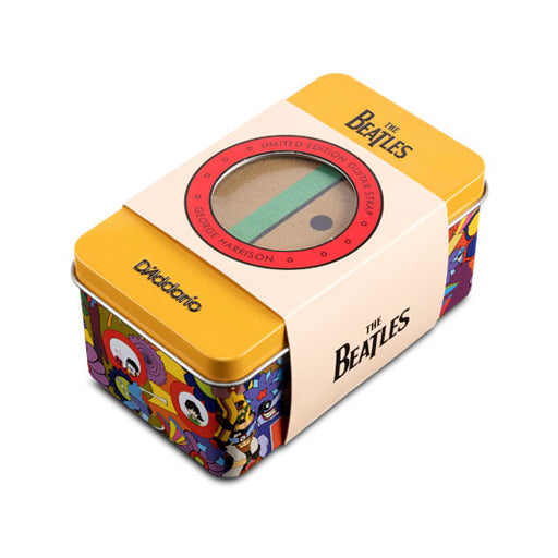 D'Addario Limited Edition Beatles Yellow Submarine 50mm George-Style Woven Guitar Strap in Collectible Tin