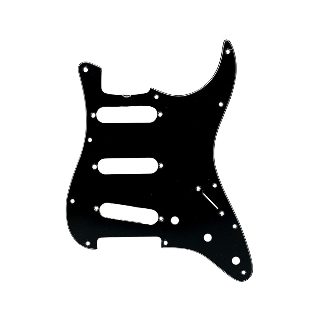 Allparts Premium Black 3-Ply 62 Hole Pattern Right-Handed Guitar Pickguard for Fender Stratocaster Guitars, Model PG-0554-033