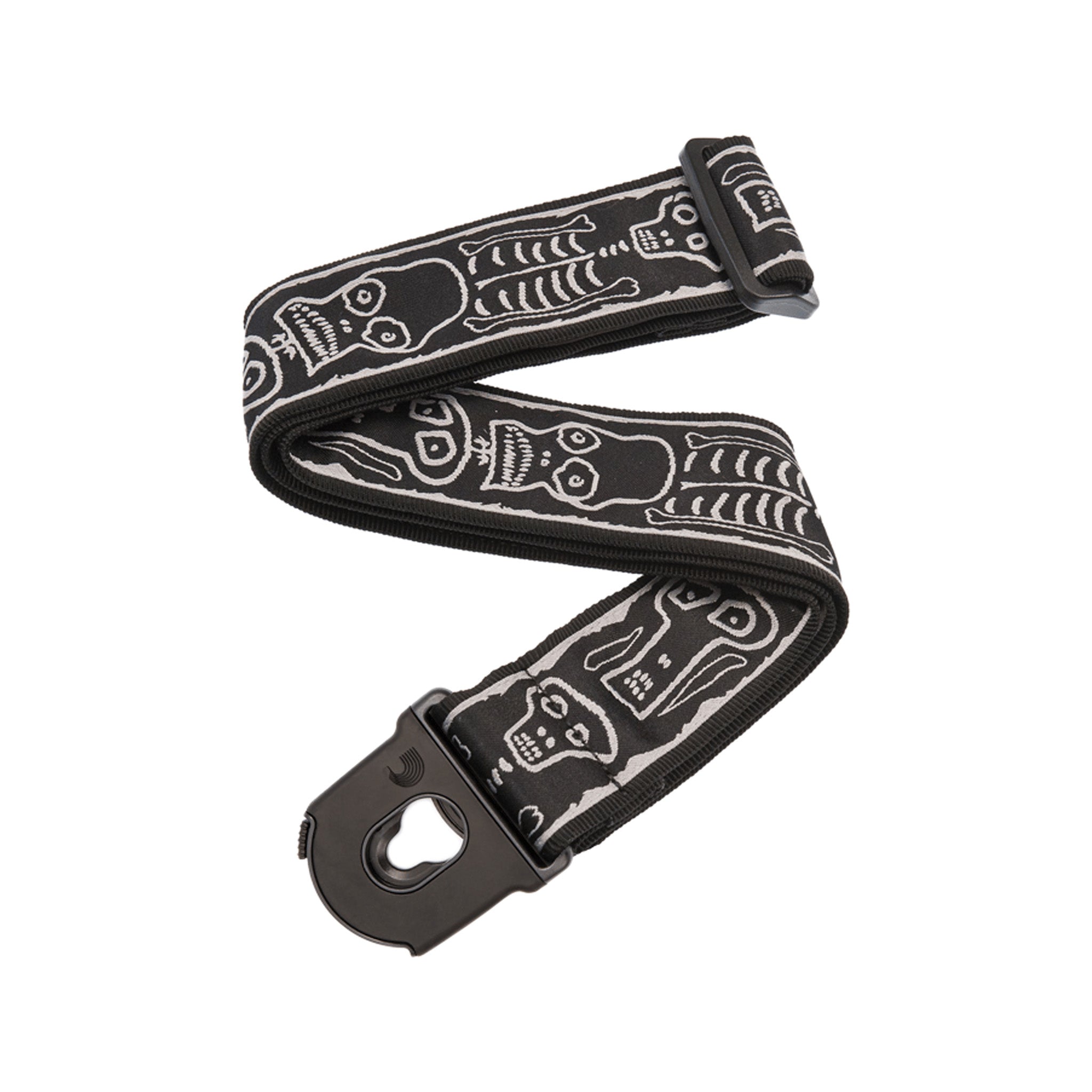 D'Addario 50mm Joe Satriani Planet Lock Skull N Bones Guitar Strap