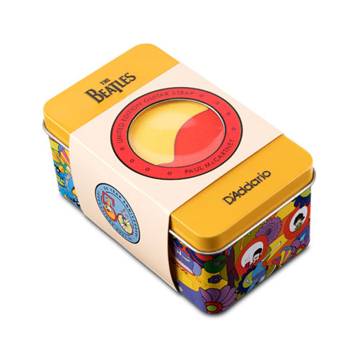 D'Addario Limited Edition Paul's Look 50mm Guitar Strap in Yellow Submarine Collectable Tin
