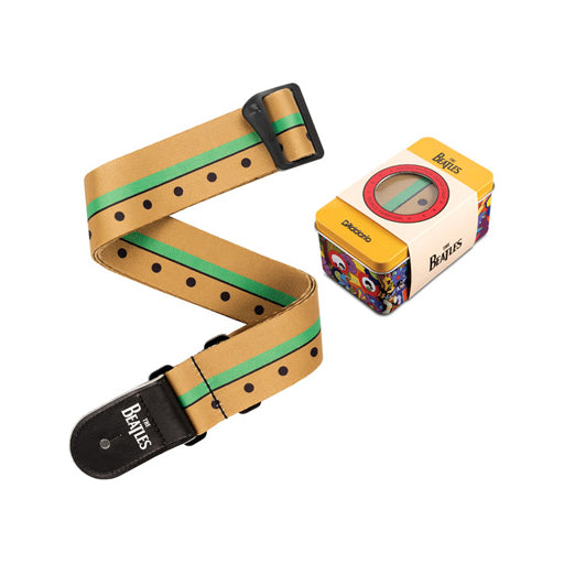 D'Addario Limited Edition Beatles Yellow Submarine 50mm George-Style Woven Guitar Strap in Collectible Tin