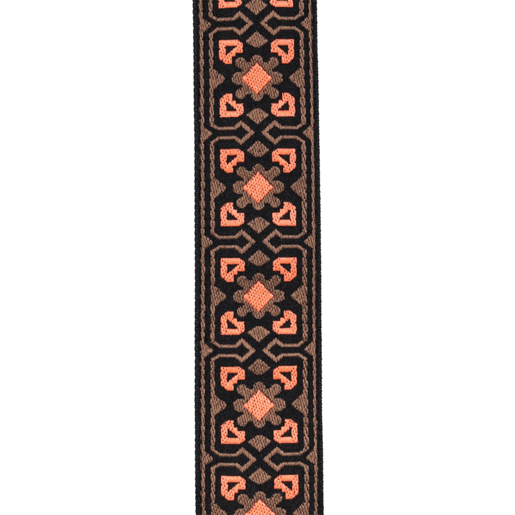 D'Addario Environmentally-Friendly Jacquard Woven Guitar Strap in Brown and Orange Shades