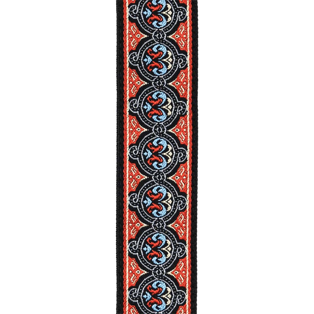 D'Addario Orange Eco-Comfort Jacquard Woven Guitar Strap for Electric, Acoustic and Bass Guitars