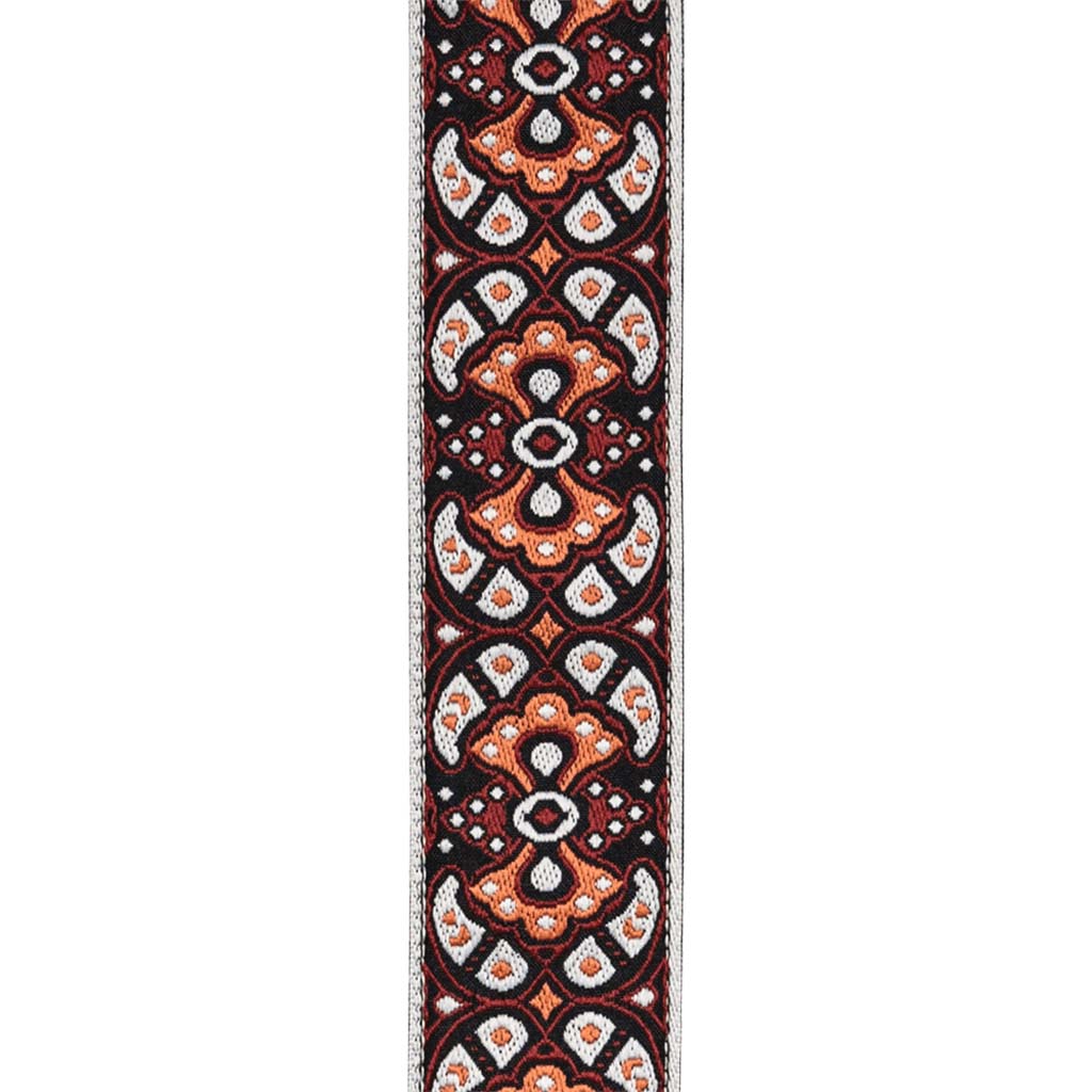 D'Addario Red/Orange Eco-Comfort Jacquard Woven Guitar Strap for Electric, Acoustic & Bass Guitars