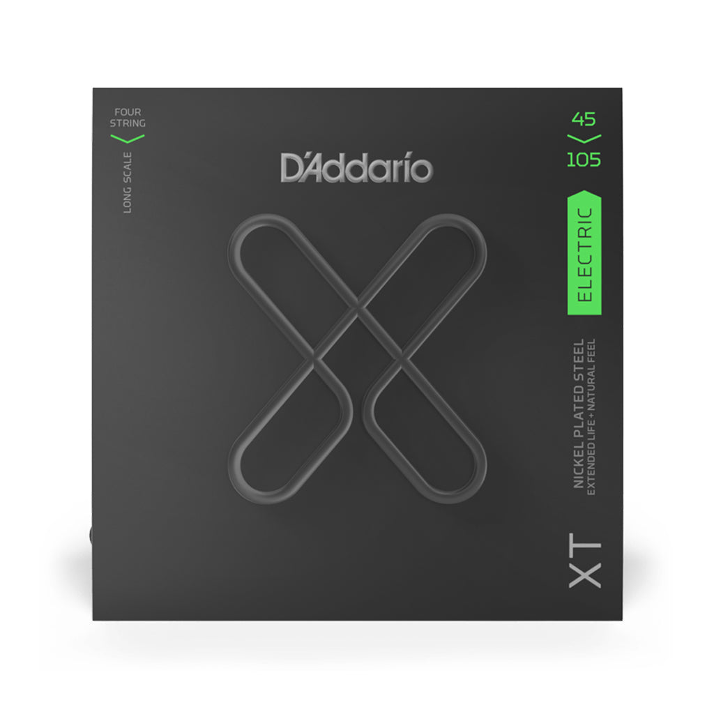 D'Addario XT Nickel - Plated Steel Long - Scale Electric Bass Guitar Strings, Featuring Light Top/Medium Bottom Gauge of 45 - 105