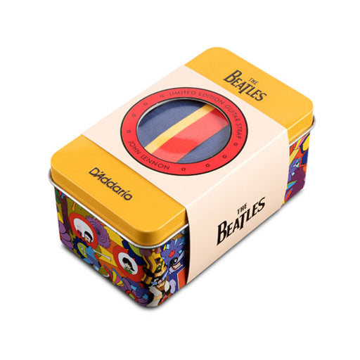 D'Addario Limited Edition Commemorative John-Style 50mm Guitar Strap in Beatles Yellow Submarine Collectible Tin