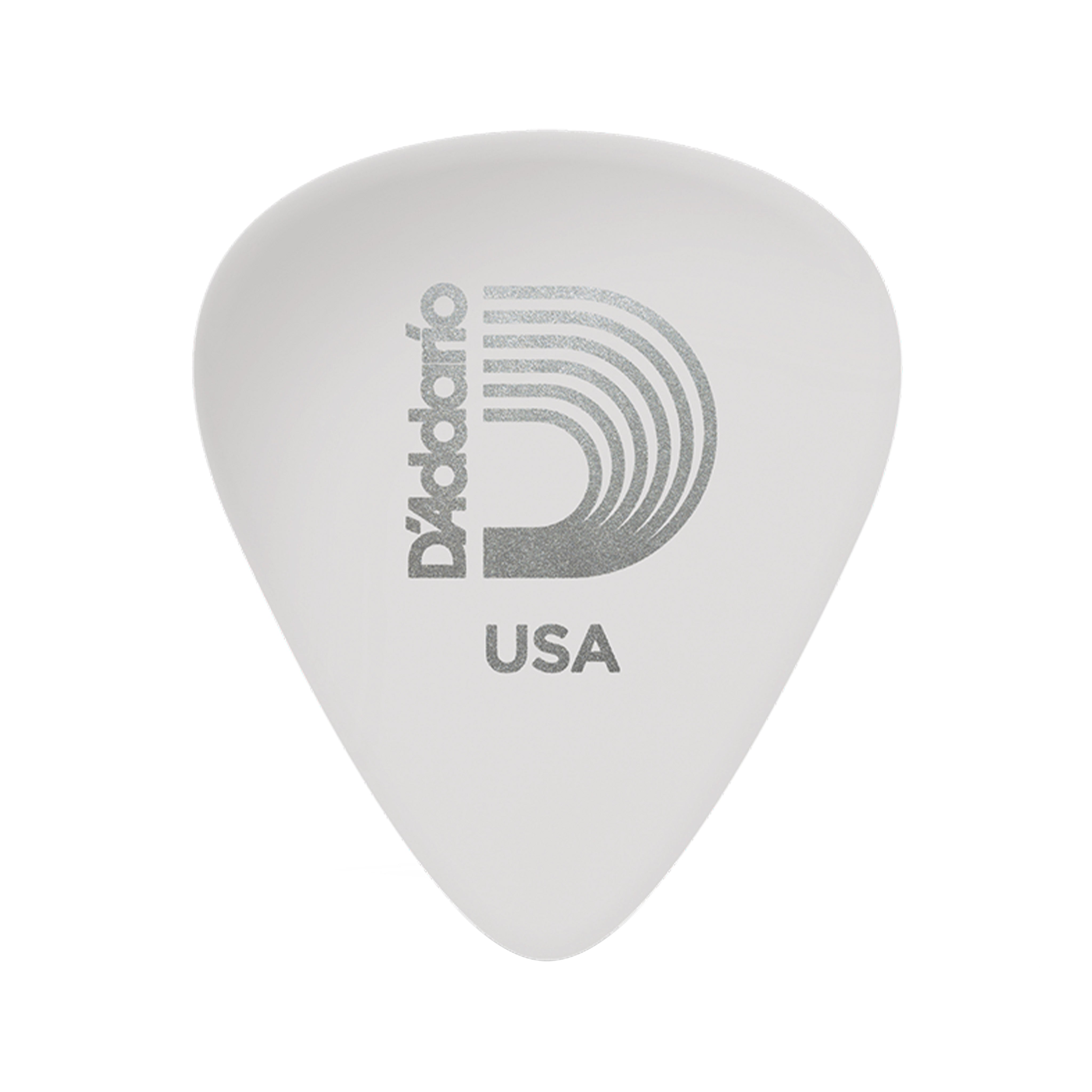 D'Addario White Classic Celluloid Heavy Guitar Picks - Standard Shape, 10-Pack Set for Guitarists