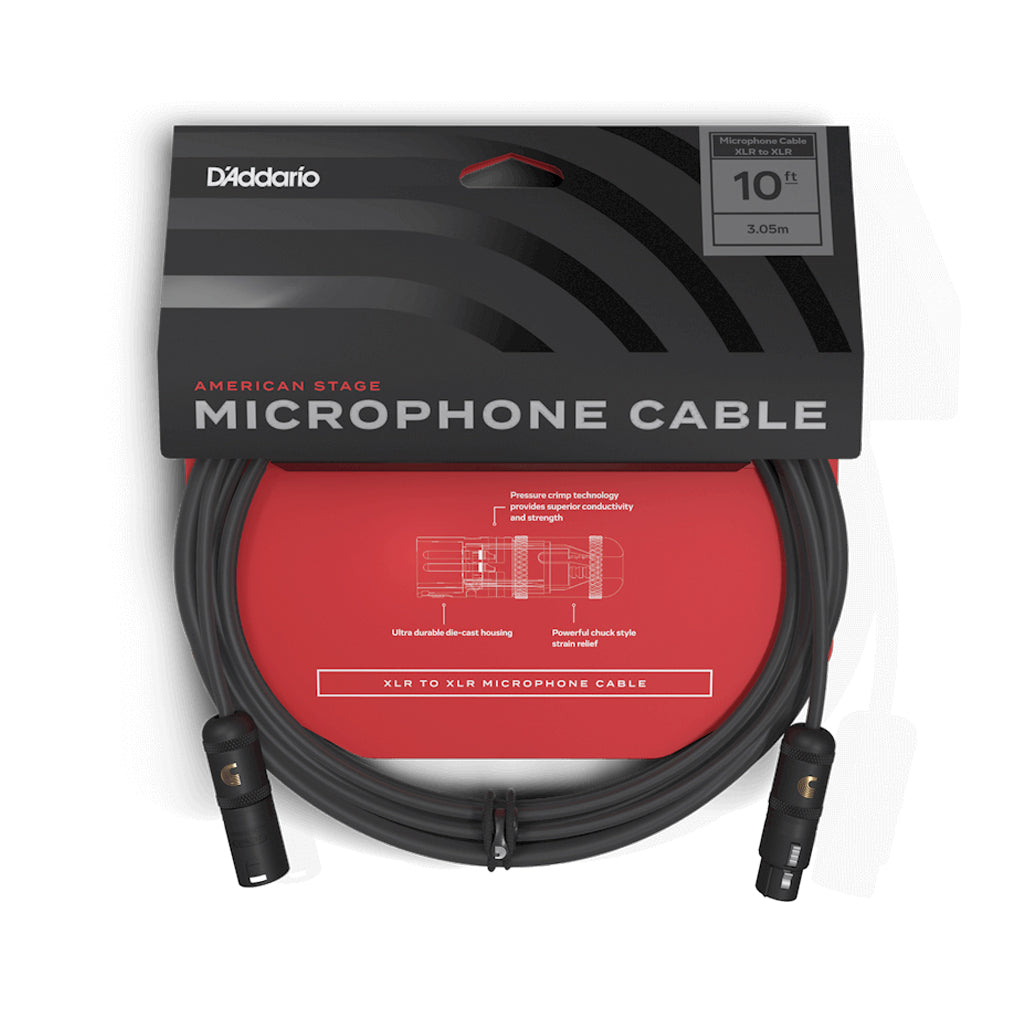 10ft D'Addario PW-AMSM-10 Premium American Stage Microphone Cable
