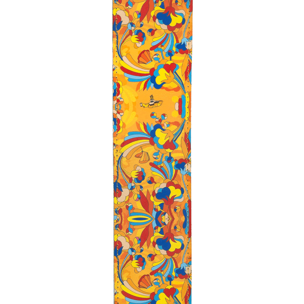 D'Addario Limited Edition 55th Anniversary Guitar Strap Inspired by The Beatles' Yellow Submarine in Primrose Prairie Design