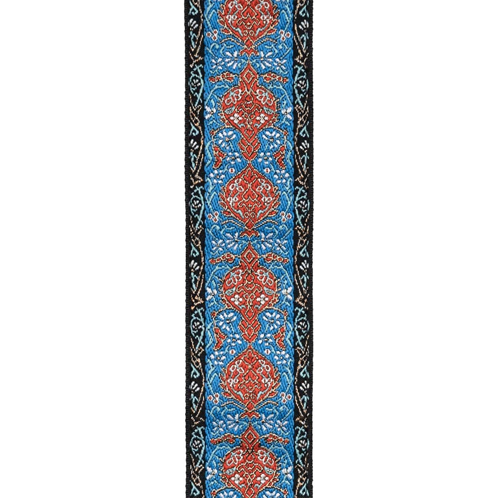 D'Addario Eco-Friendly Comfortable Jacquard Woven Guitar Strap in Stylish Blue and Orange Shades, Suitable for Electric, Acoustic and Bass Guitars