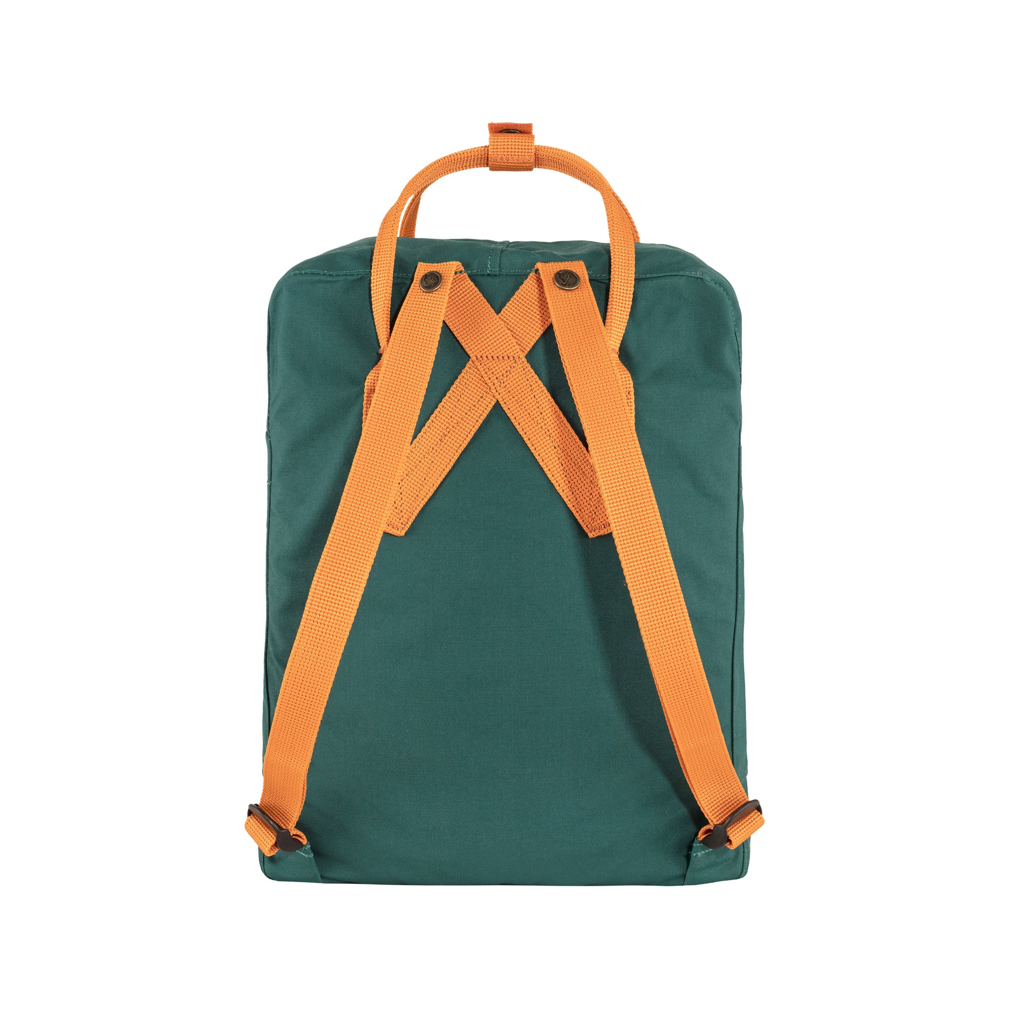 Fjallraven Kanken Classic Backpack in Arctic Green and Spicy Orange Colors