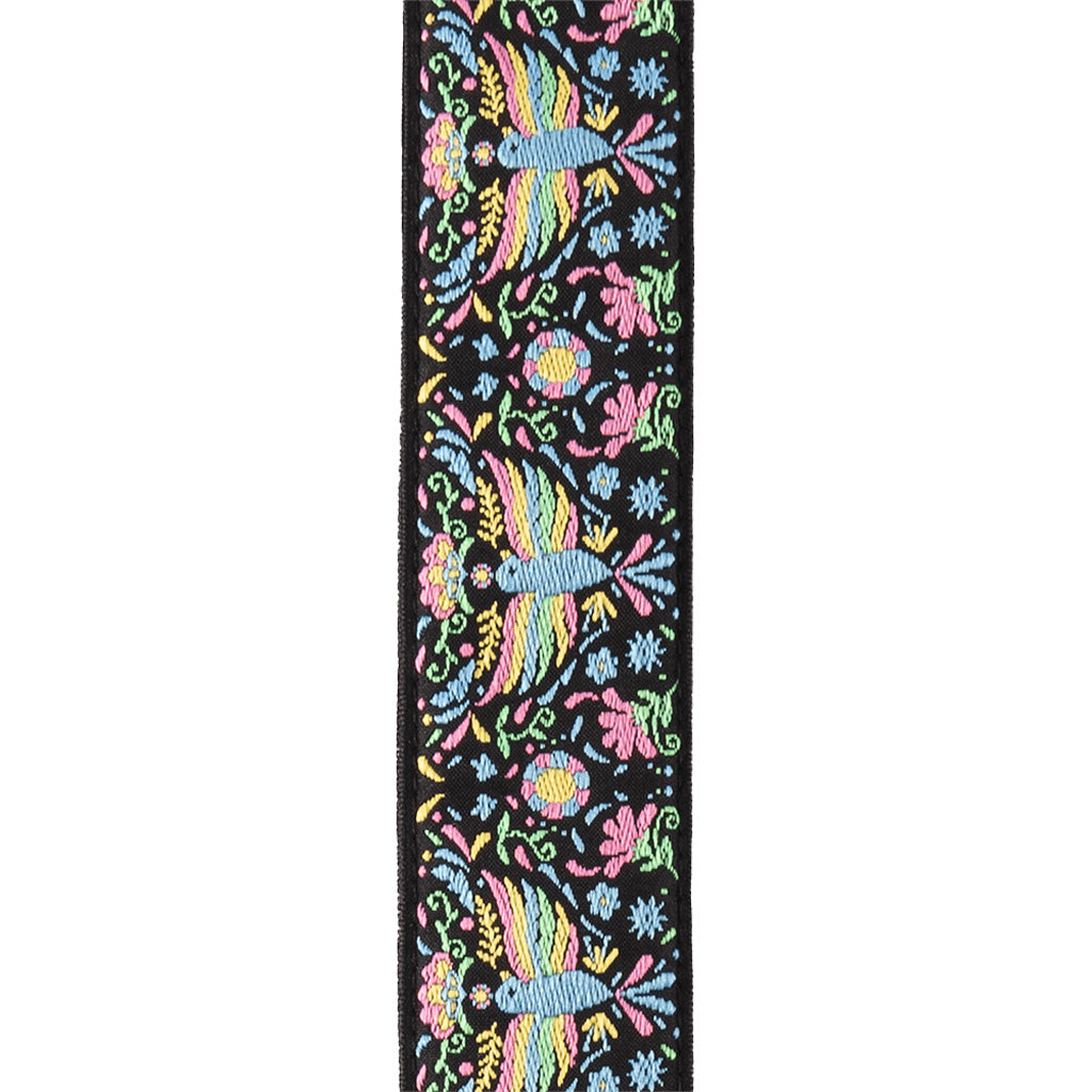 D'Addario 50TC01 50mm Woven Guitar and Bass Guitar Strap with Pad Lock in Unique Phoenix Dream Design