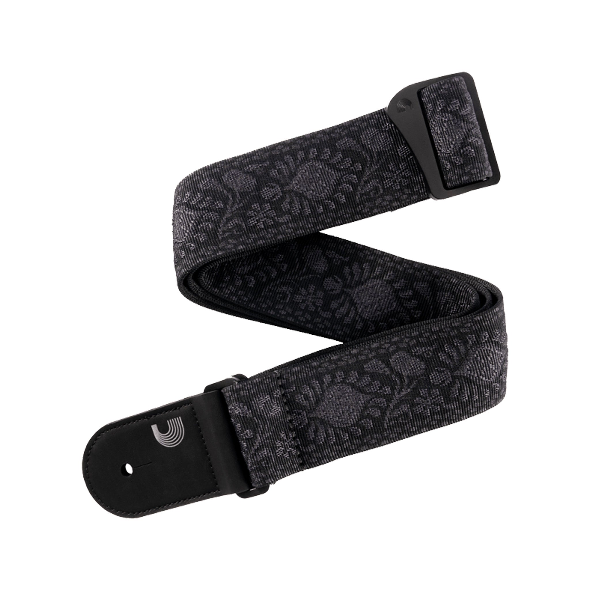 D'Addario 50TB01 High - Quality 50mm Woven Guitar Strap in Monterey Tubular Black for Electric, Acoustic Guitars and Electric Bass