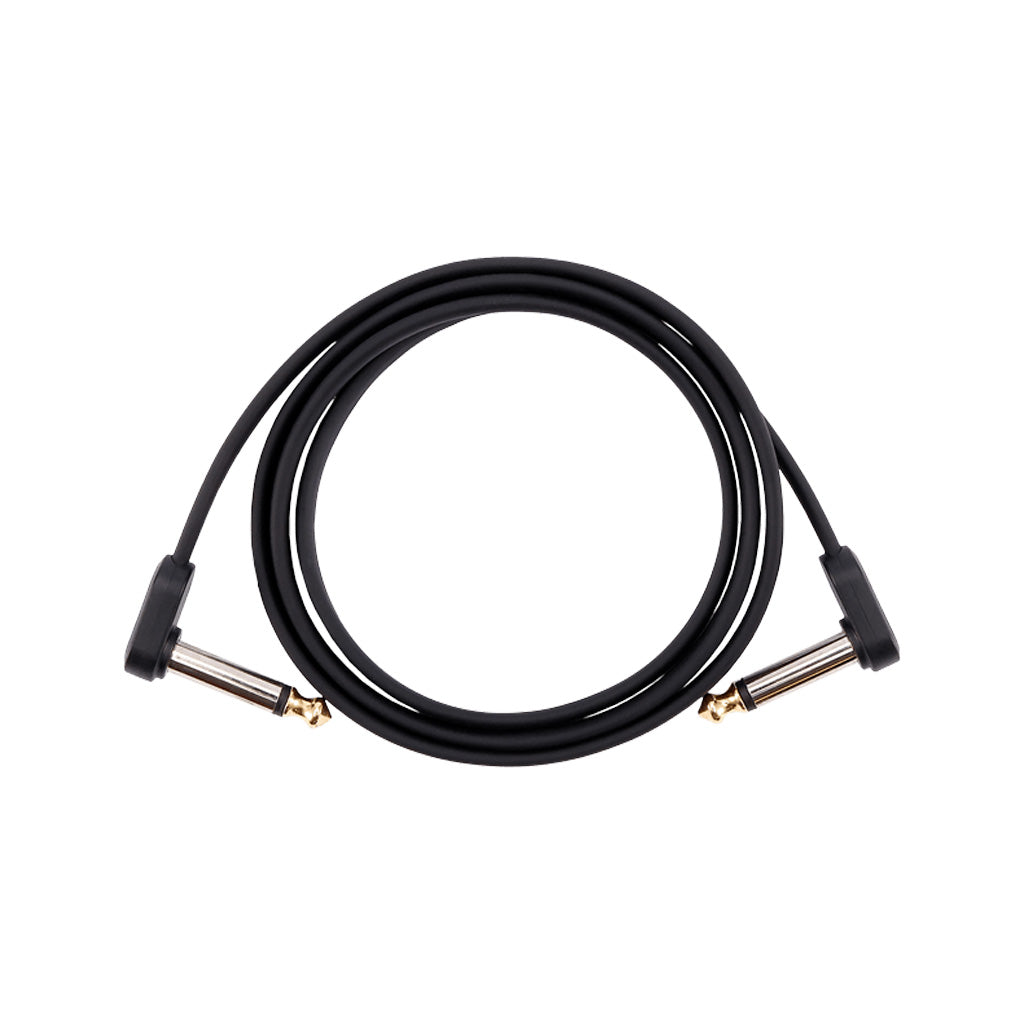 D'Addario 3-Foot Flat Patch Cable: Right Angle to Right Angle for Pedalboard Optimization