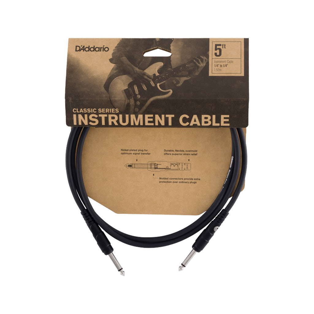 D'Addario 10-Foot Classic Series Straight Instrument Cable - PW-CGT-10 for High-Quality Sound Transmission