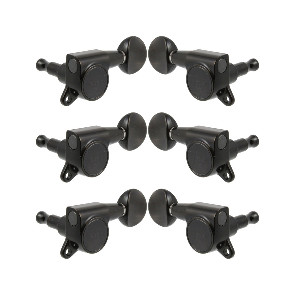 Allparts High - Quality Gotoh SG381 Mini 6 - in - line Black Tuning Keys Set of 6 for Guitar Upgrade