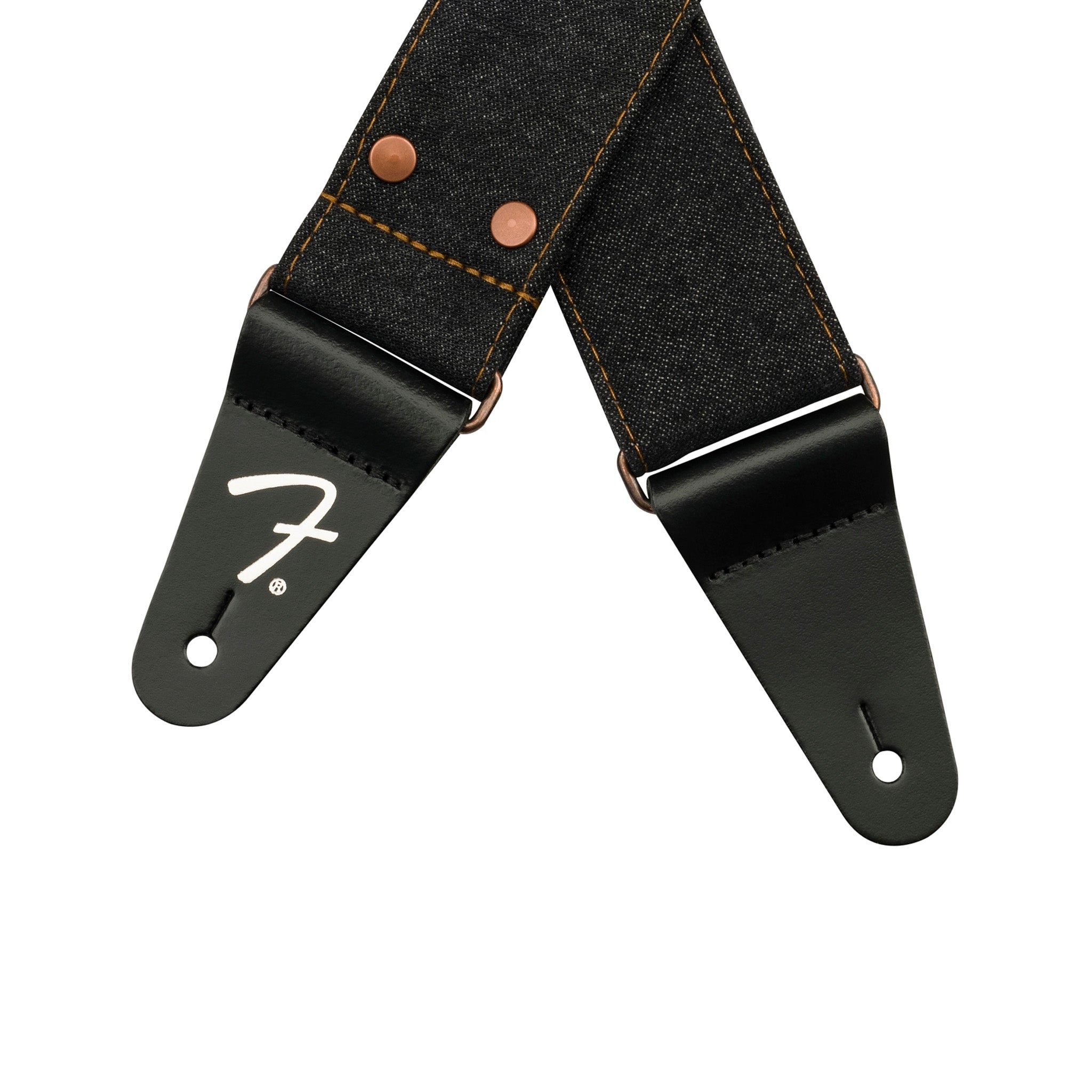 Fender X Wrangler High - Quality Black Denim Guitar Straps for Music Enthusiasts