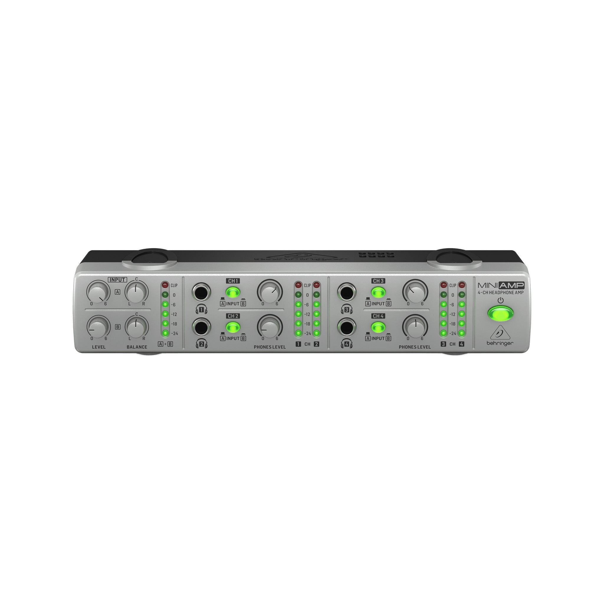 Behringer AMP800 Compact 4-Channel Stereo Headphone Amplifier for Studio and Stage
