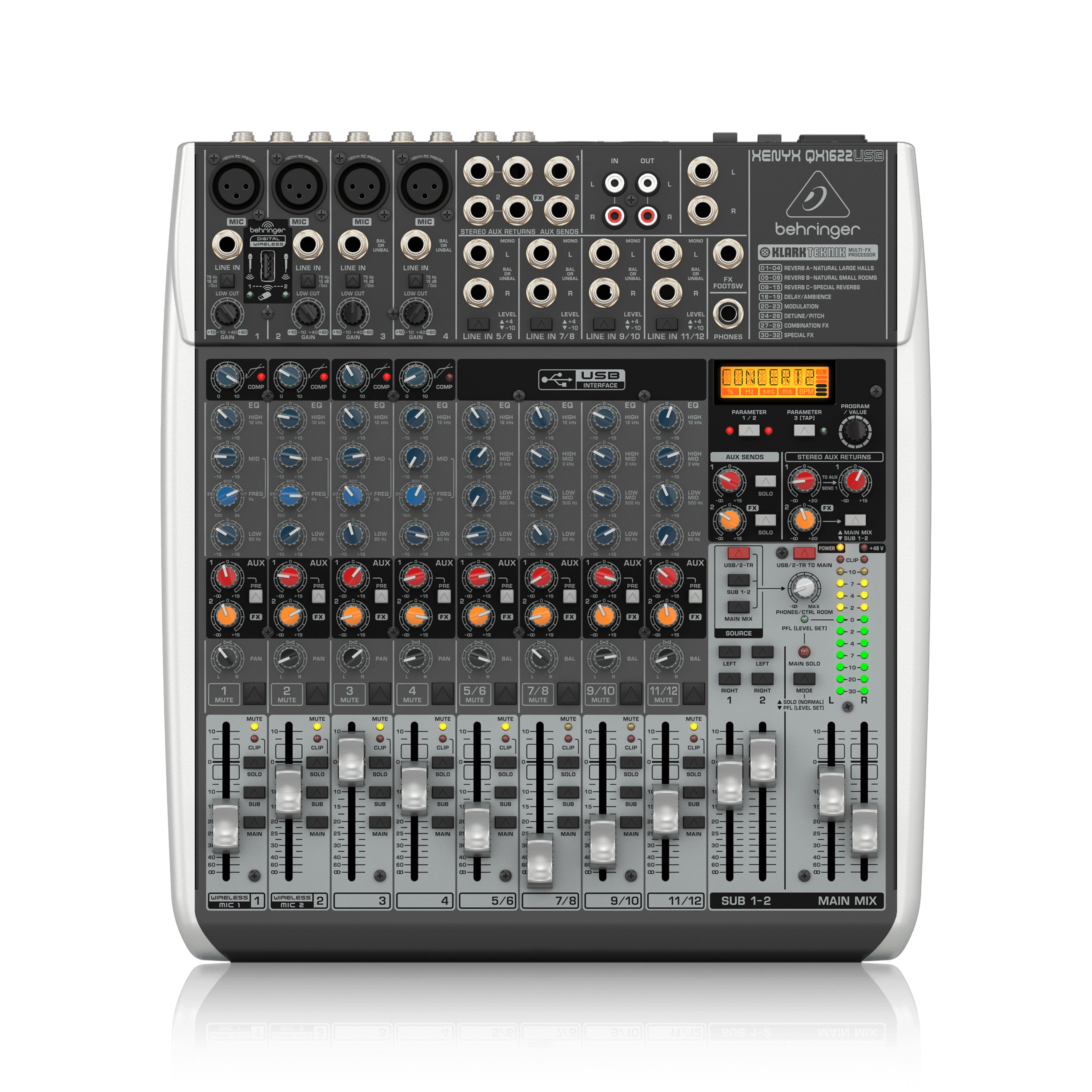 Behringer Xenyx QX1622USB Mixer with USB Connectivity and Studio Effects
