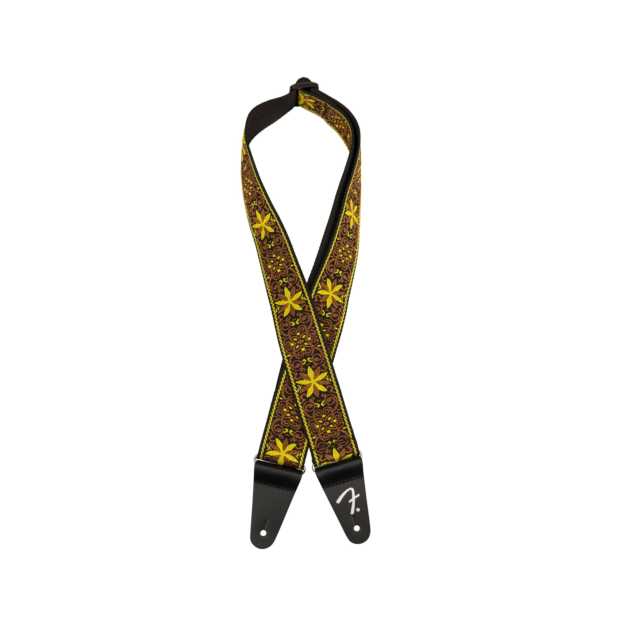 Fender Pasadena Woven Yellow Wallflower Guitar Strap for Electric and Acoustic Guitars