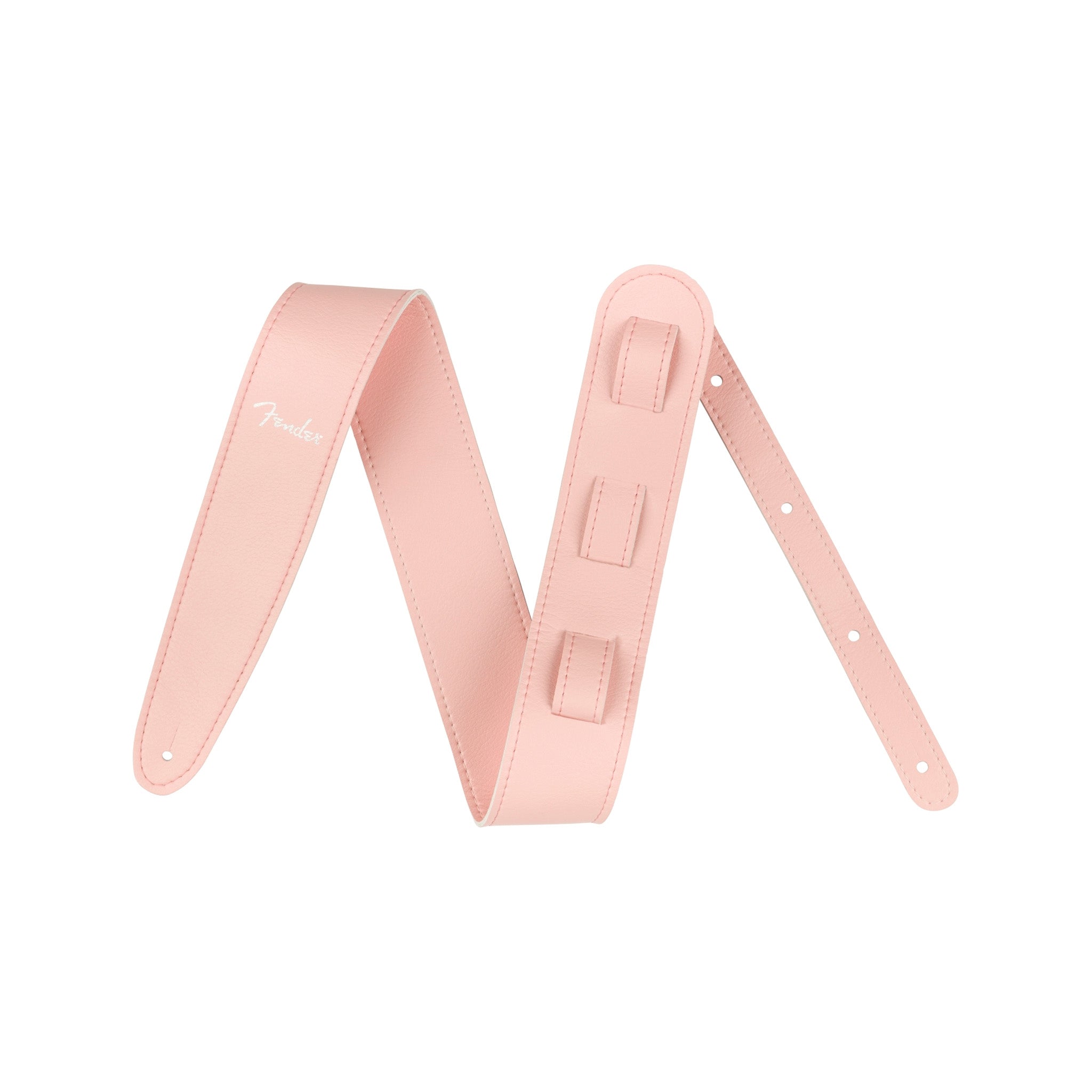 Fender High - Quality Vegan Leather Guitar Strap in Beautiful Shell Pink Color