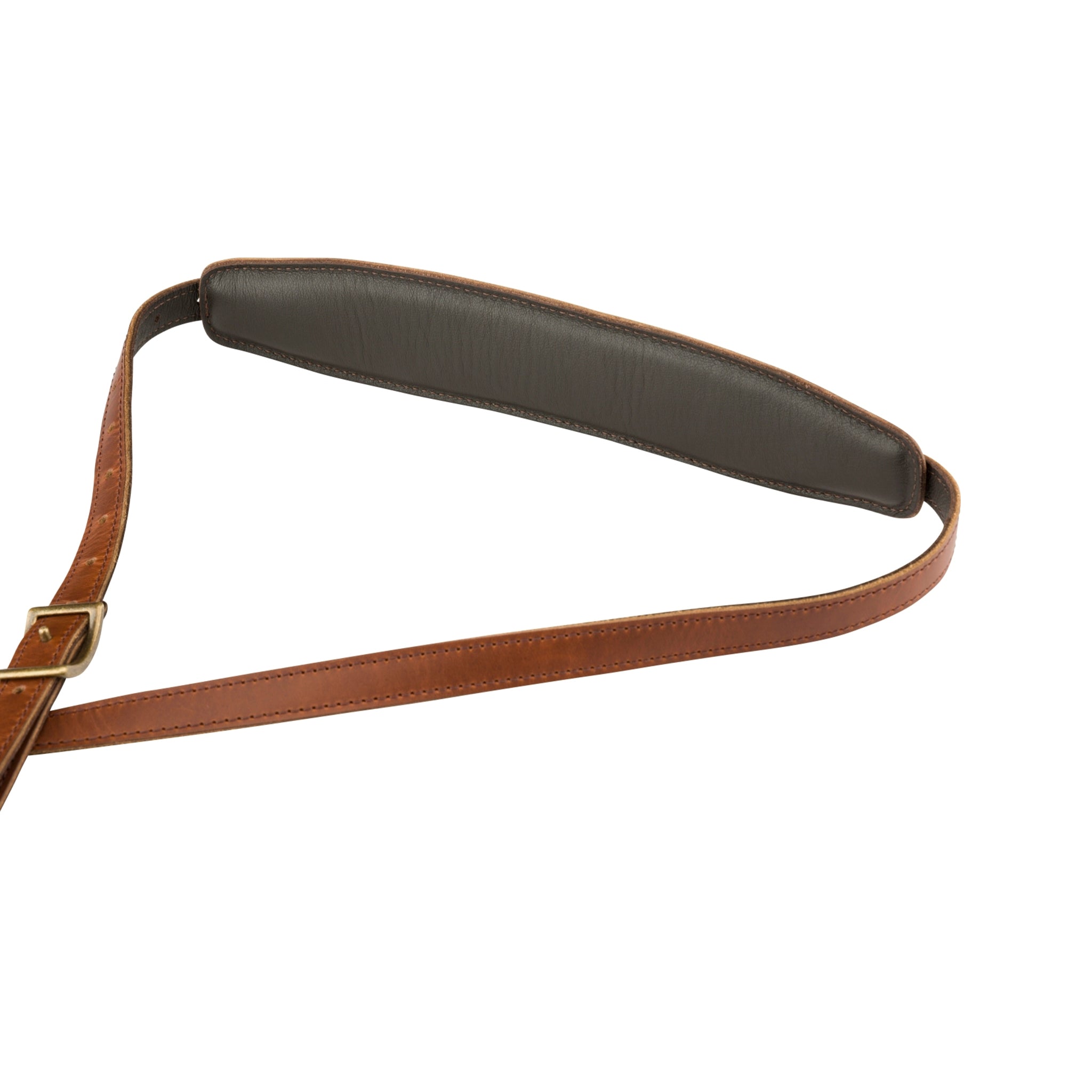 Fender Mustang Premium Leather Guitar Strap in Cognac, 40.5'-56' Length