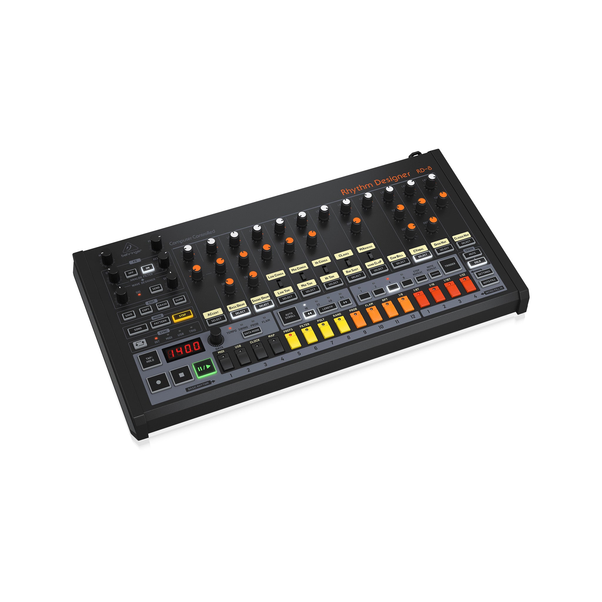 Behringer RD-8 MKII Advanced Analog Drum Machine for Beat - Making Masters