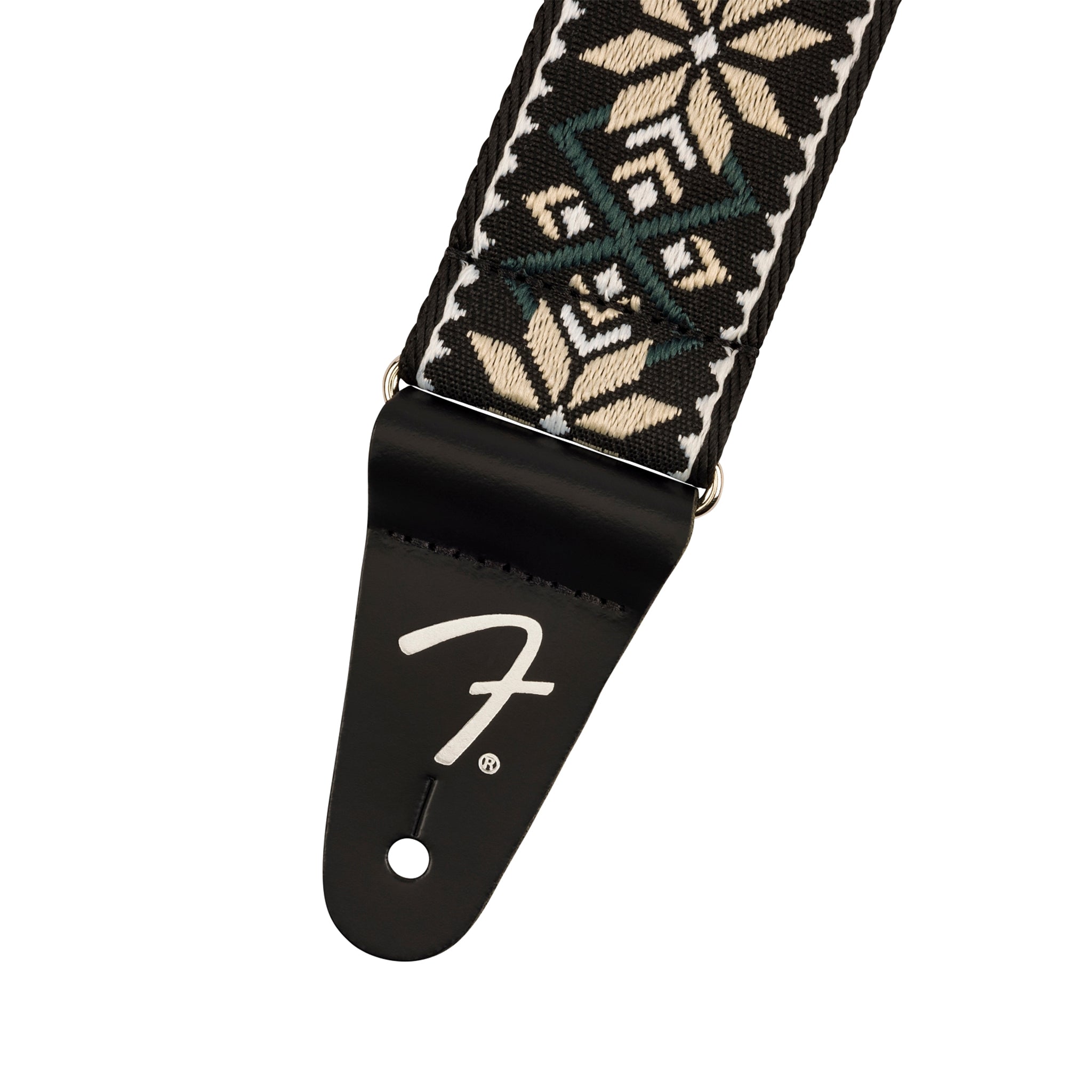 Fender Pasadena Woven Electric Guitar Strap with Stunning Yellow Snowflake Pattern