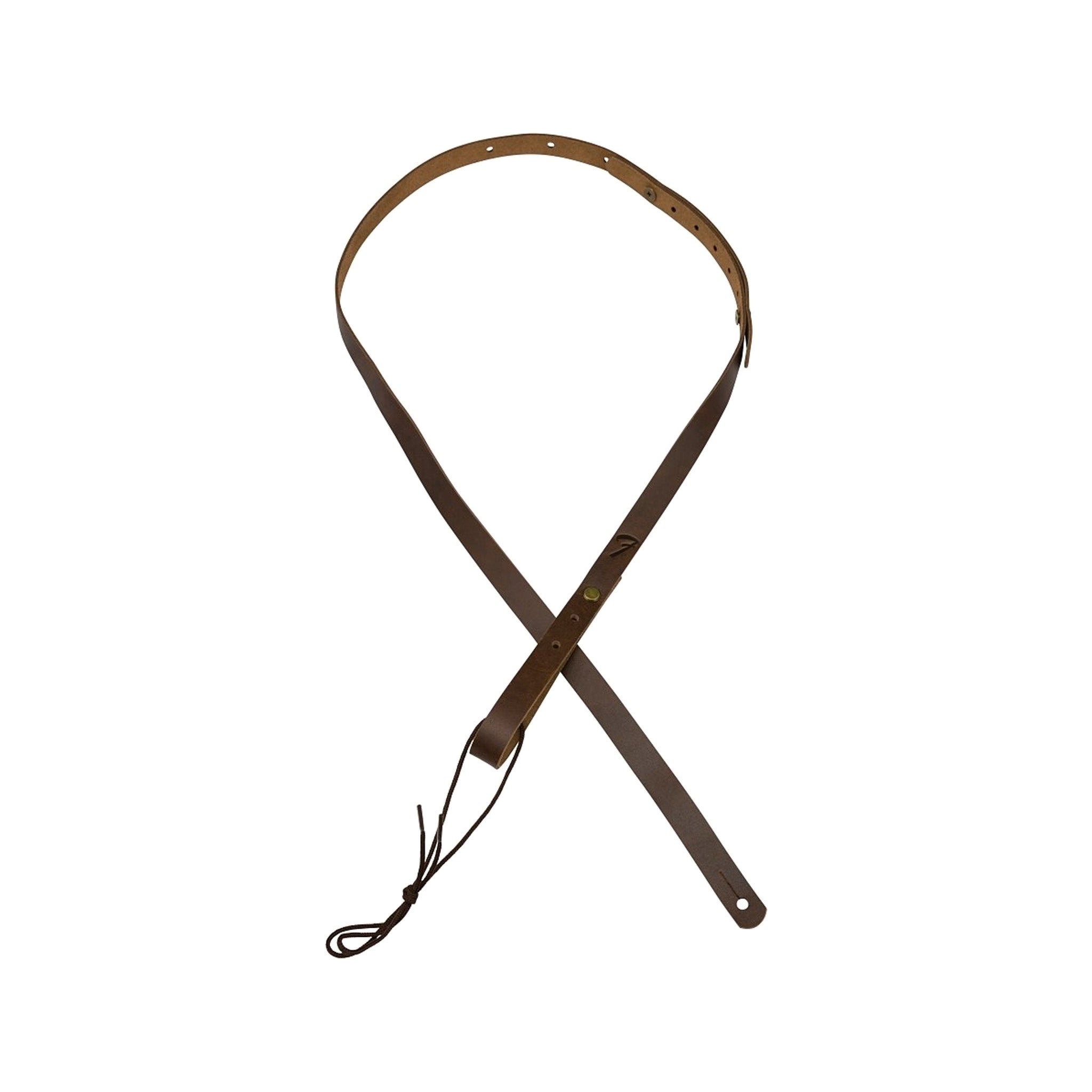 Brown Fender Paramount Premium Leather Mandolin Guitar Strap with Vintage Style
