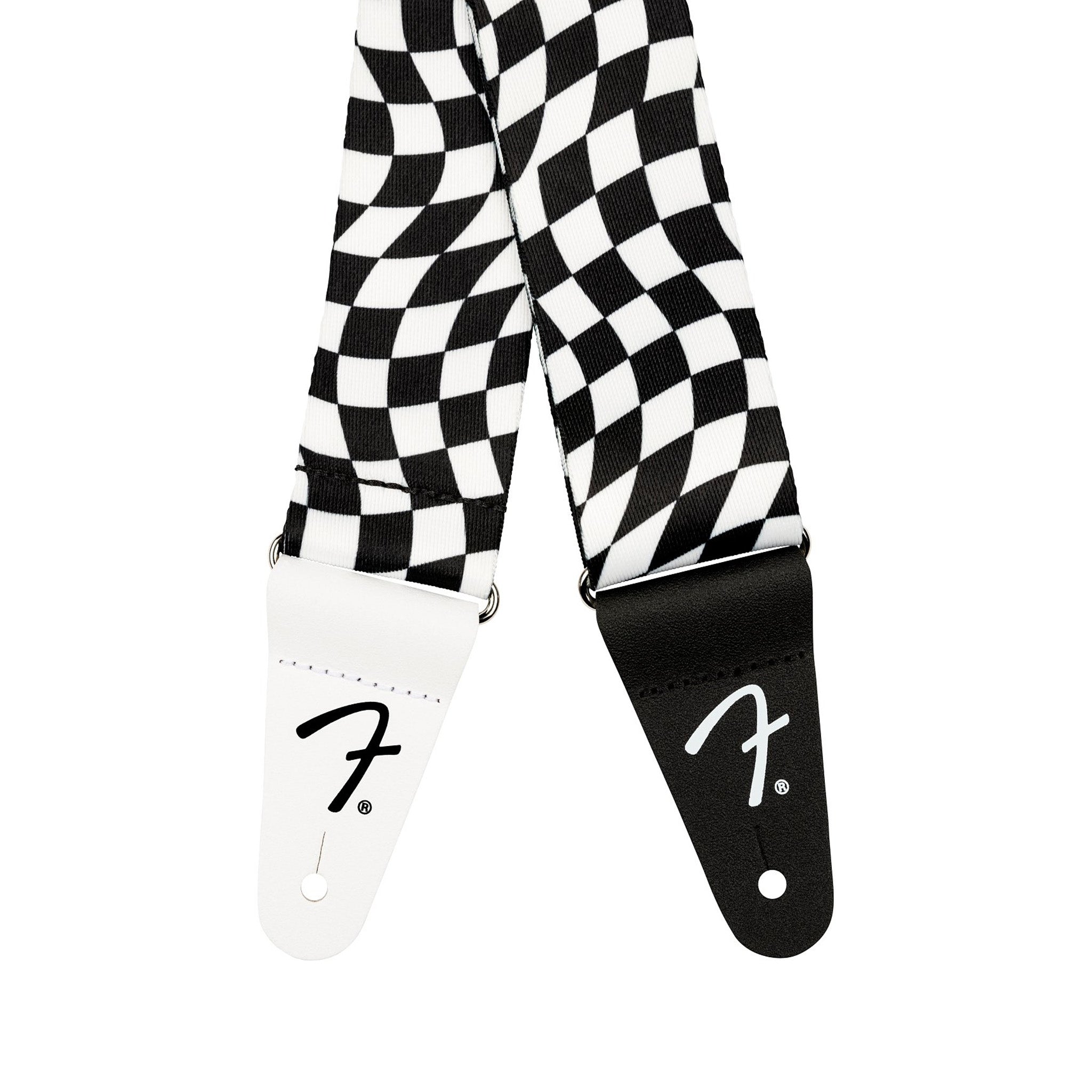 Fender High - Quality Polyester Guitar Strap with Striking Wavy Checkerboard Pattern