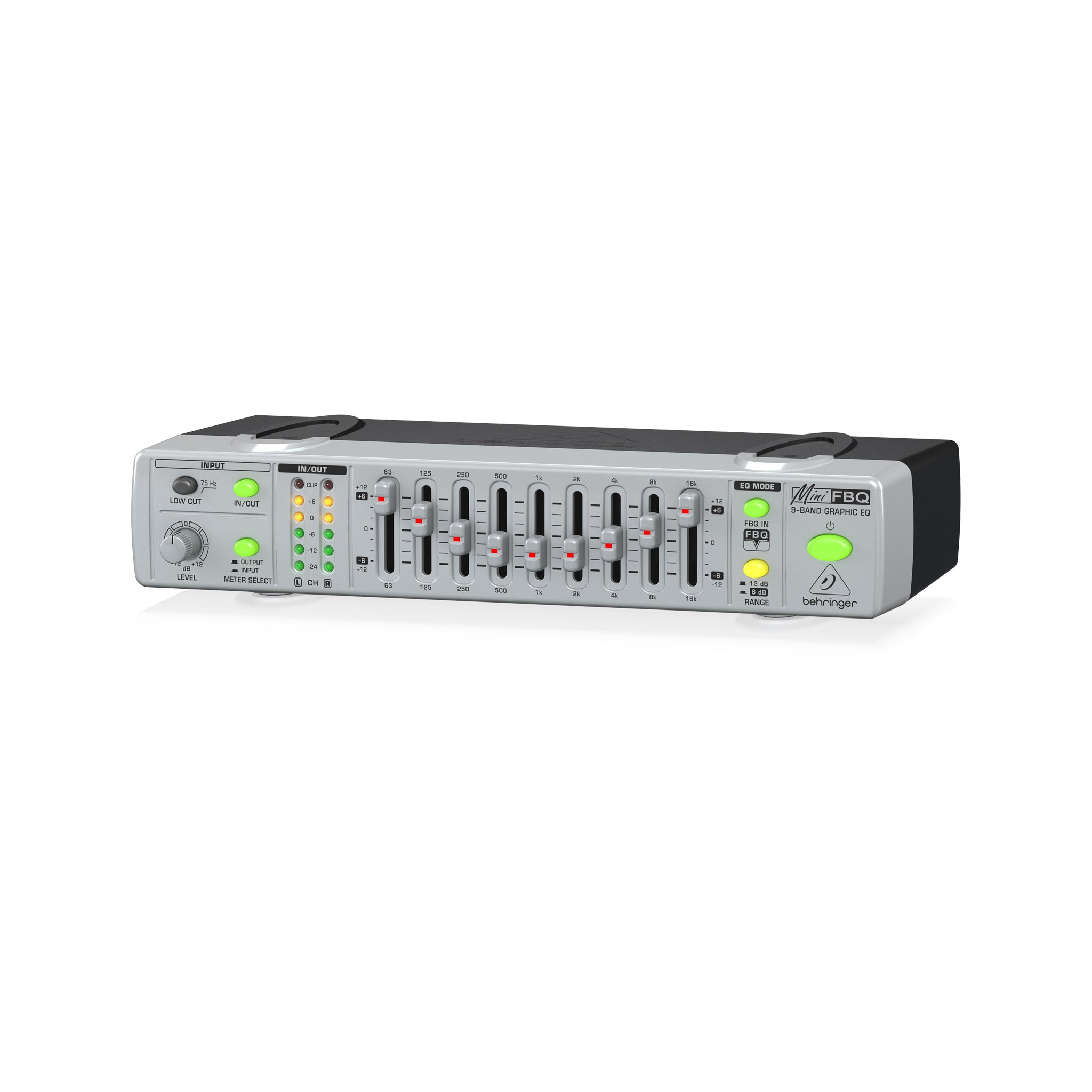 Behringer MINIFBQ FBQ800 Nine-Band Graphic Equalizer for Studio and Stage Audio Enhancement