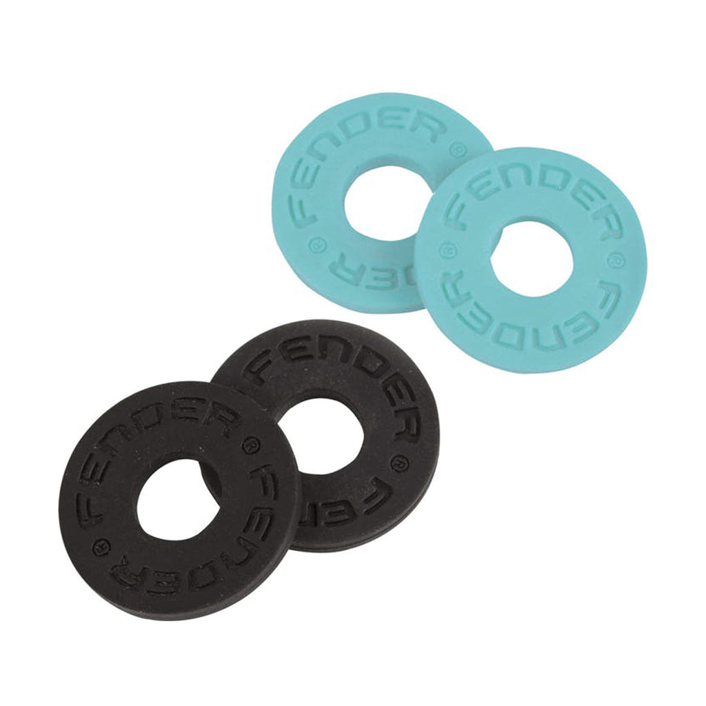 4-Pack Fender Strap Blocks: 2 Black & 2 Daphne Blue for Guitar Straps
