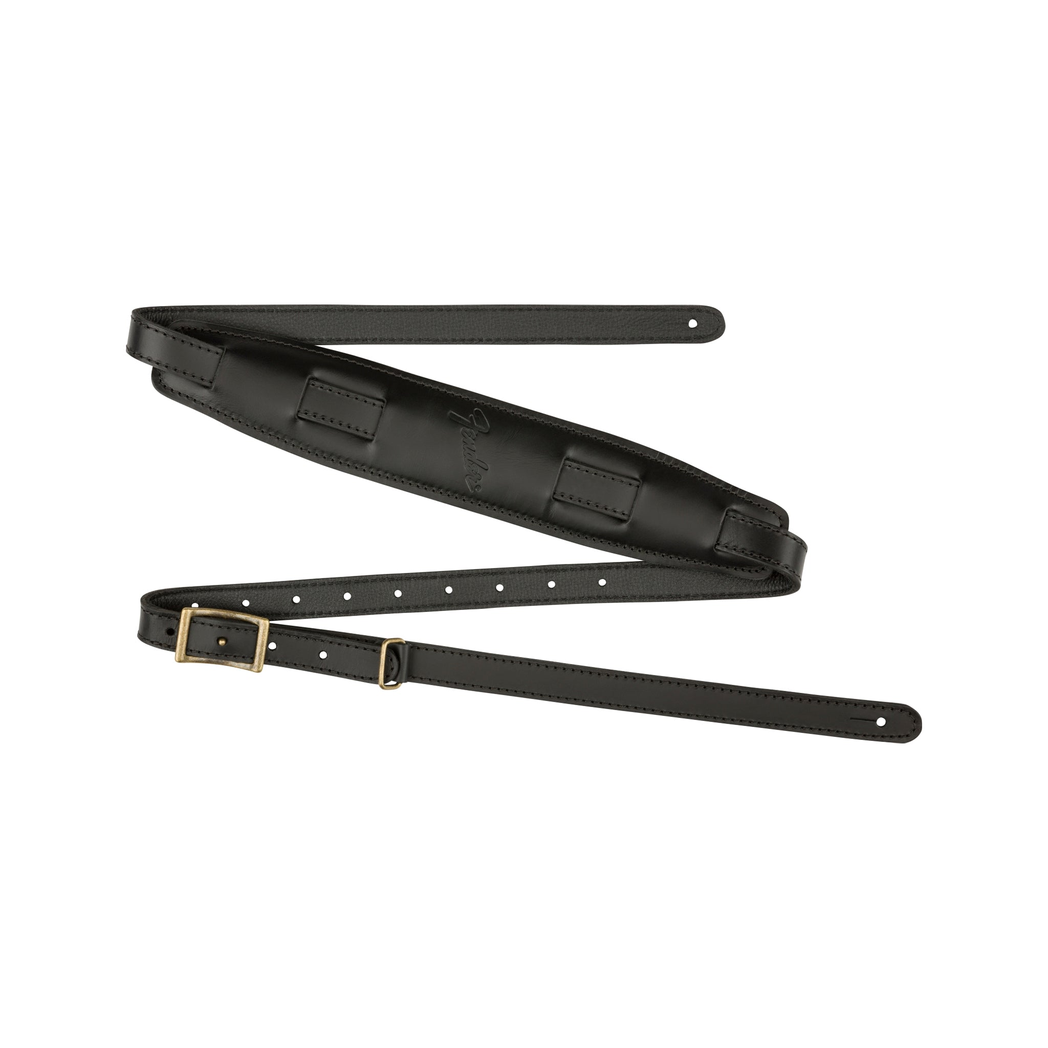 Fender Long Black Mustang Premium Guitar Strap with Vintage Design