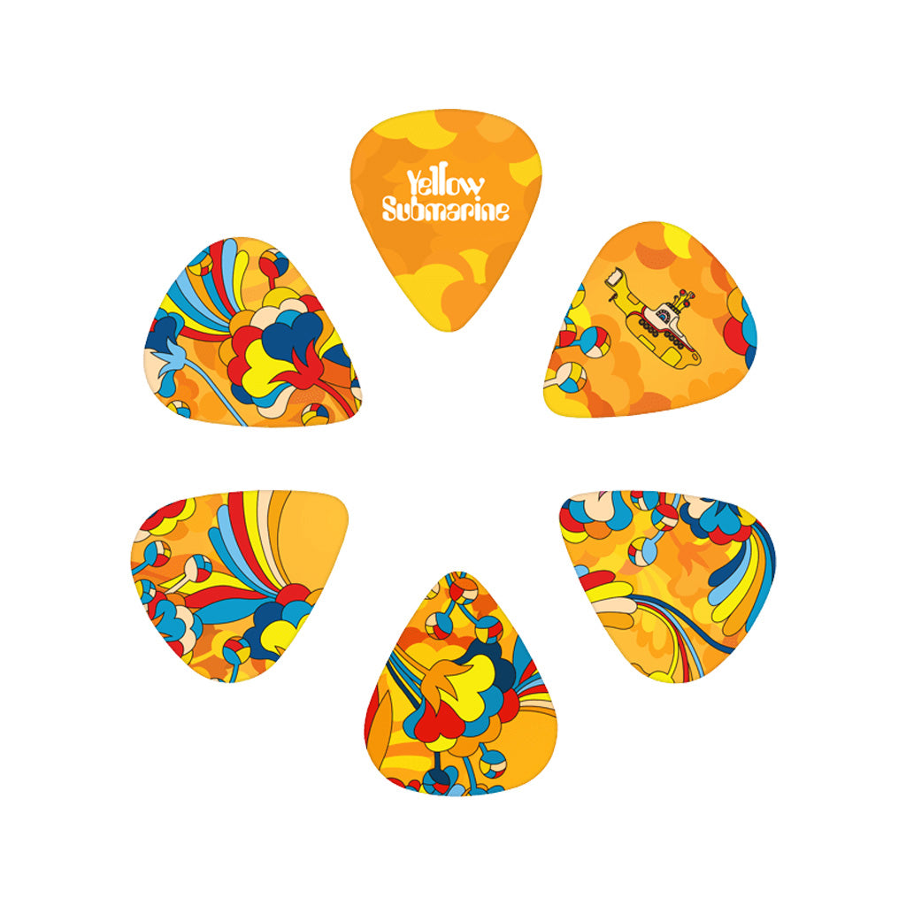 D'Addario Limited Edition 55th Anniversary Yellow Submarine Primrose Prairie Medium Guitar Picks, 15-Pack, Ideal for Guitar Enthusiasts