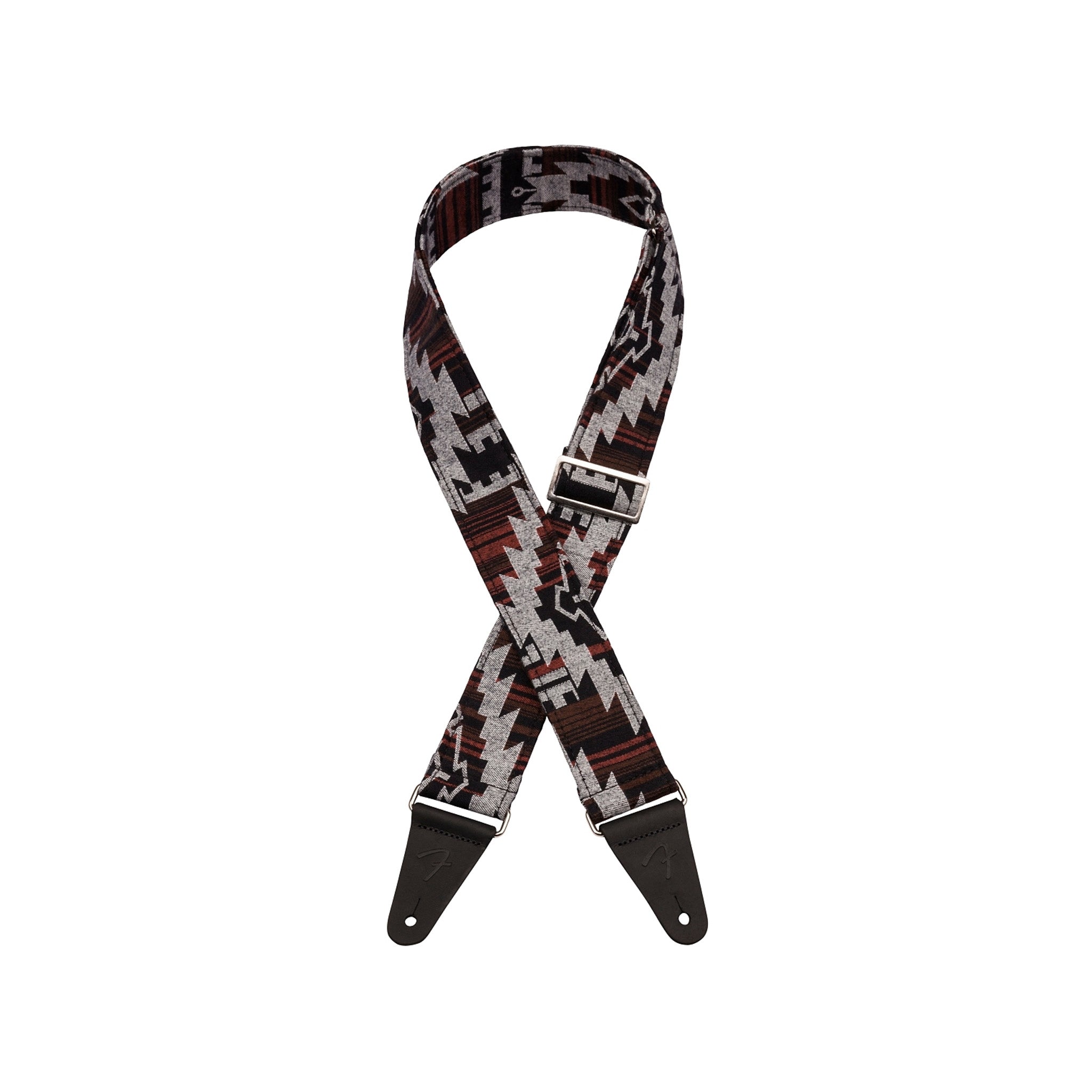 2 - inch Black Aztec Fender Zion Adjustable Guitar Strap