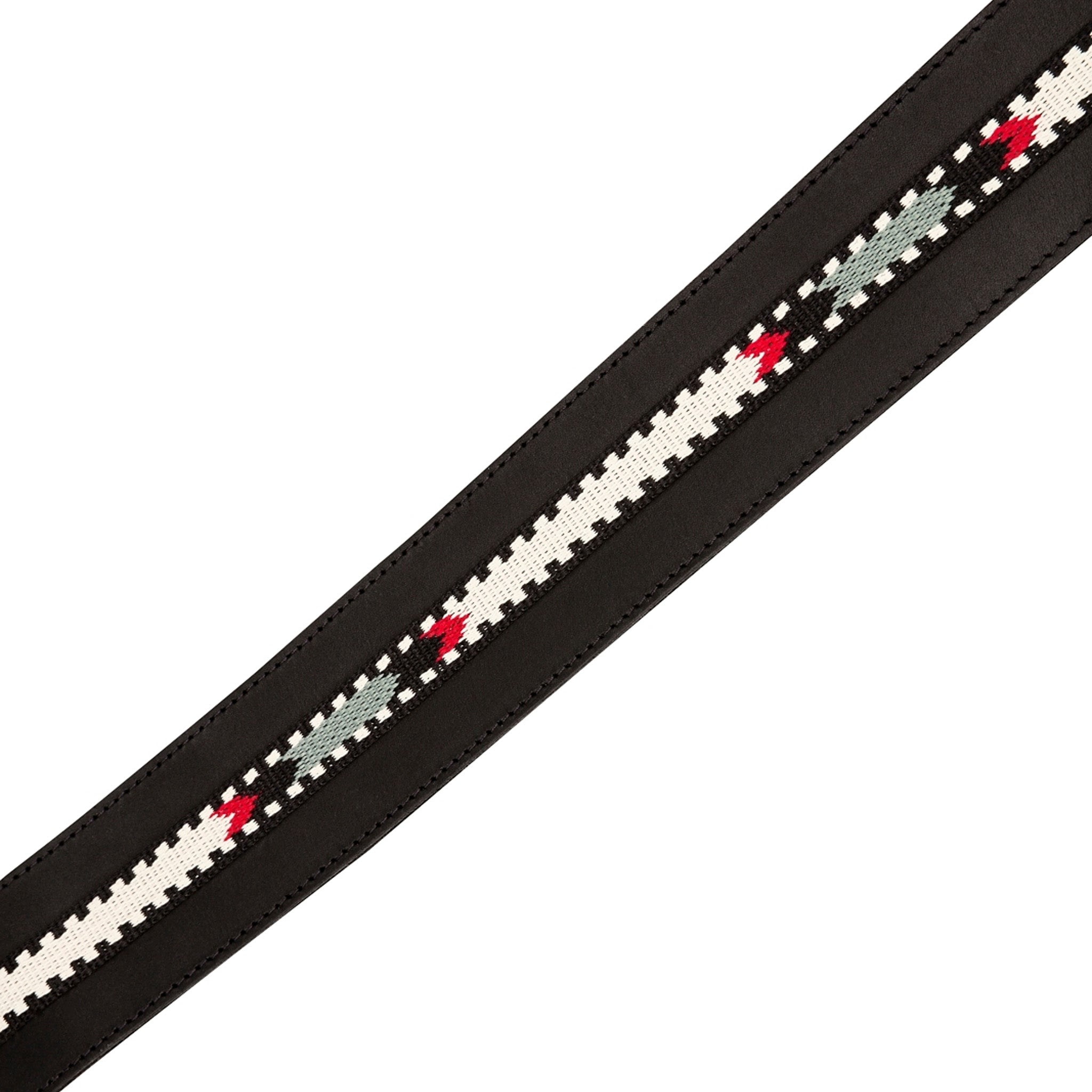 Black Fender Paramount Acoustic Guitar Leather Strap with Vintage Style