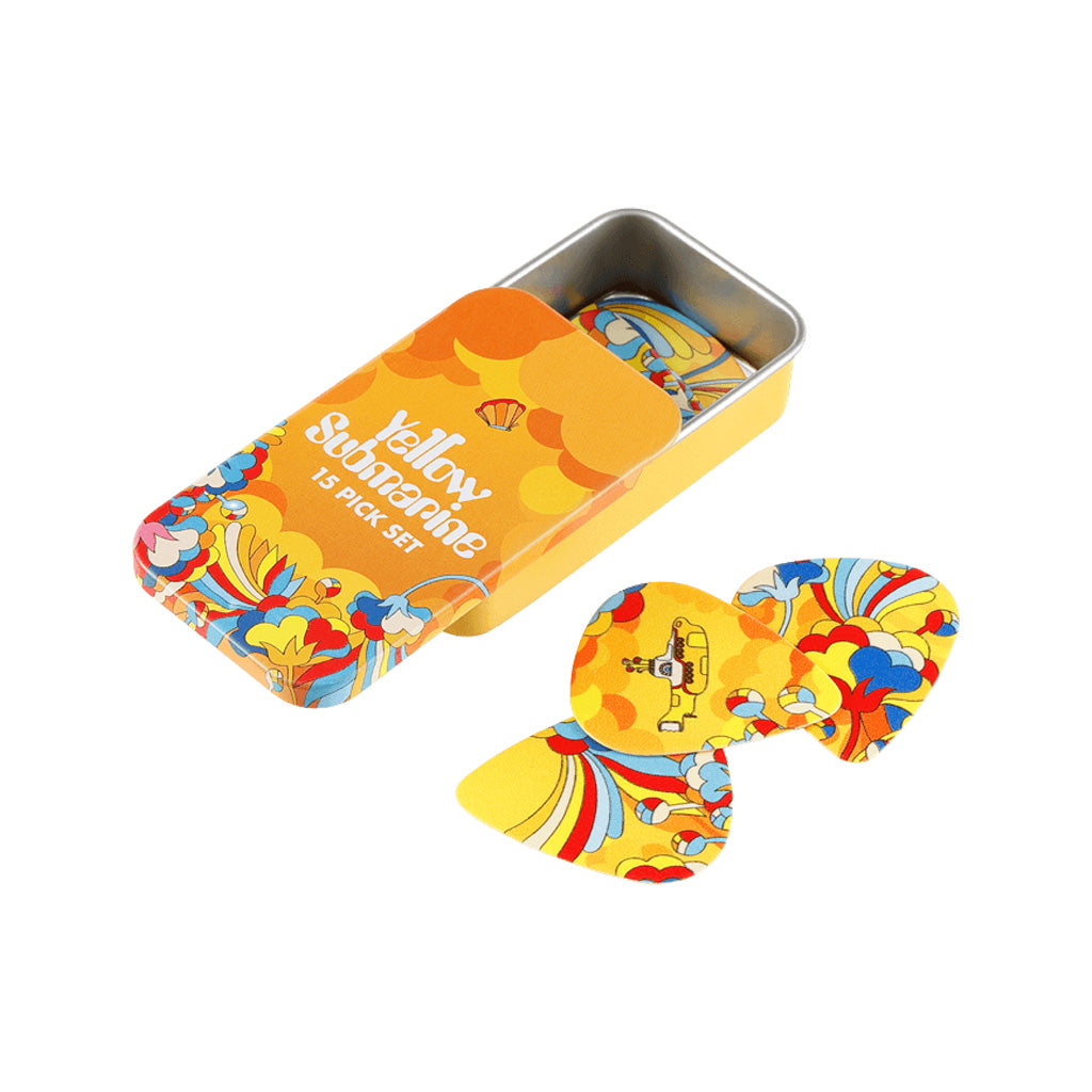 D'Addario Limited Edition 55th Anniversary Yellow Submarine Primrose Prairie Medium Guitar Picks, 15-Pack, Ideal for Guitar Enthusiasts