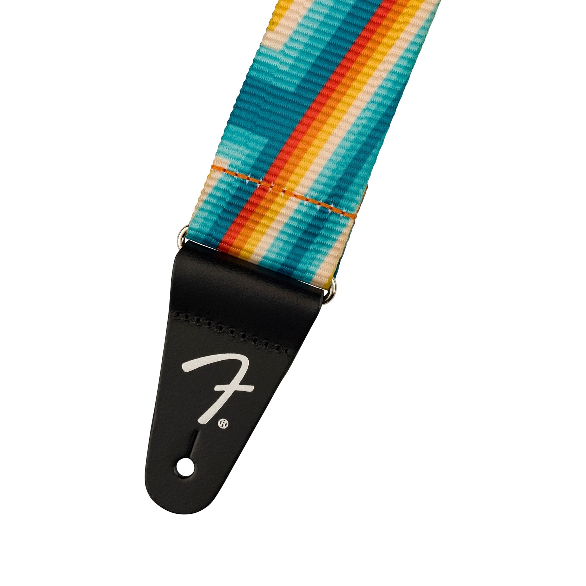 Fender Retro Style Rainbow-Colored Electric Guitar Strap with Iconic Designs