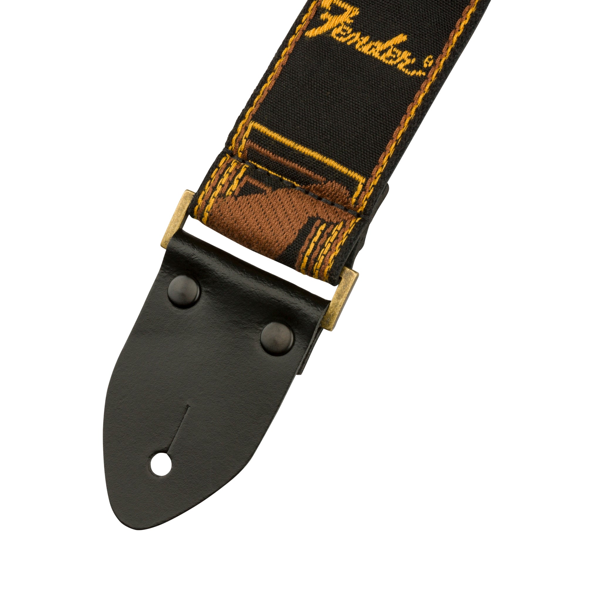 Fender Classic Monogrammed Guitar Strap in Black, Yellow, and Brown