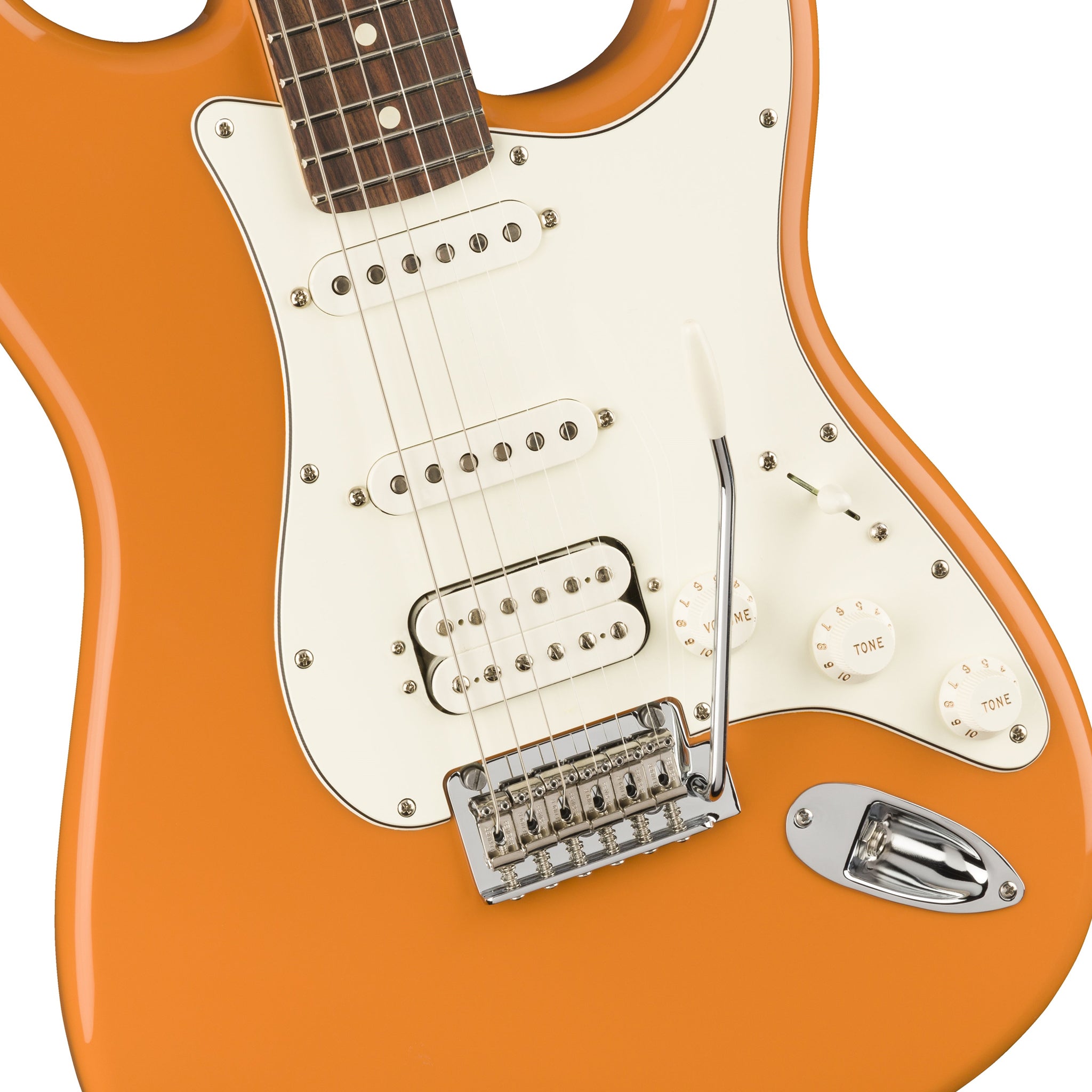 Capri Orange Fender Player HSS Stratocaster Electric Guitar with Pau Ferro Fingerboard